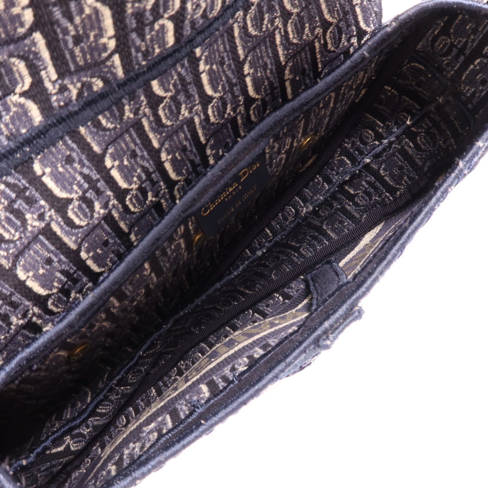 Dior 【激減優惠】帆布Saddle金扣手挽袋