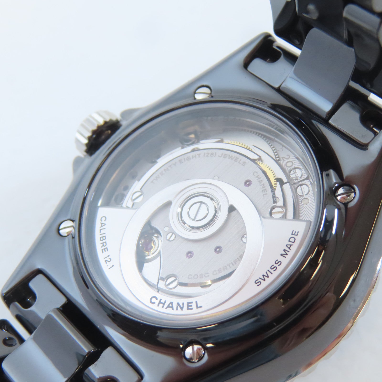 CHANEL J12陶瓷/不鏽鋼手錶自動機芯黑色#17.5cm