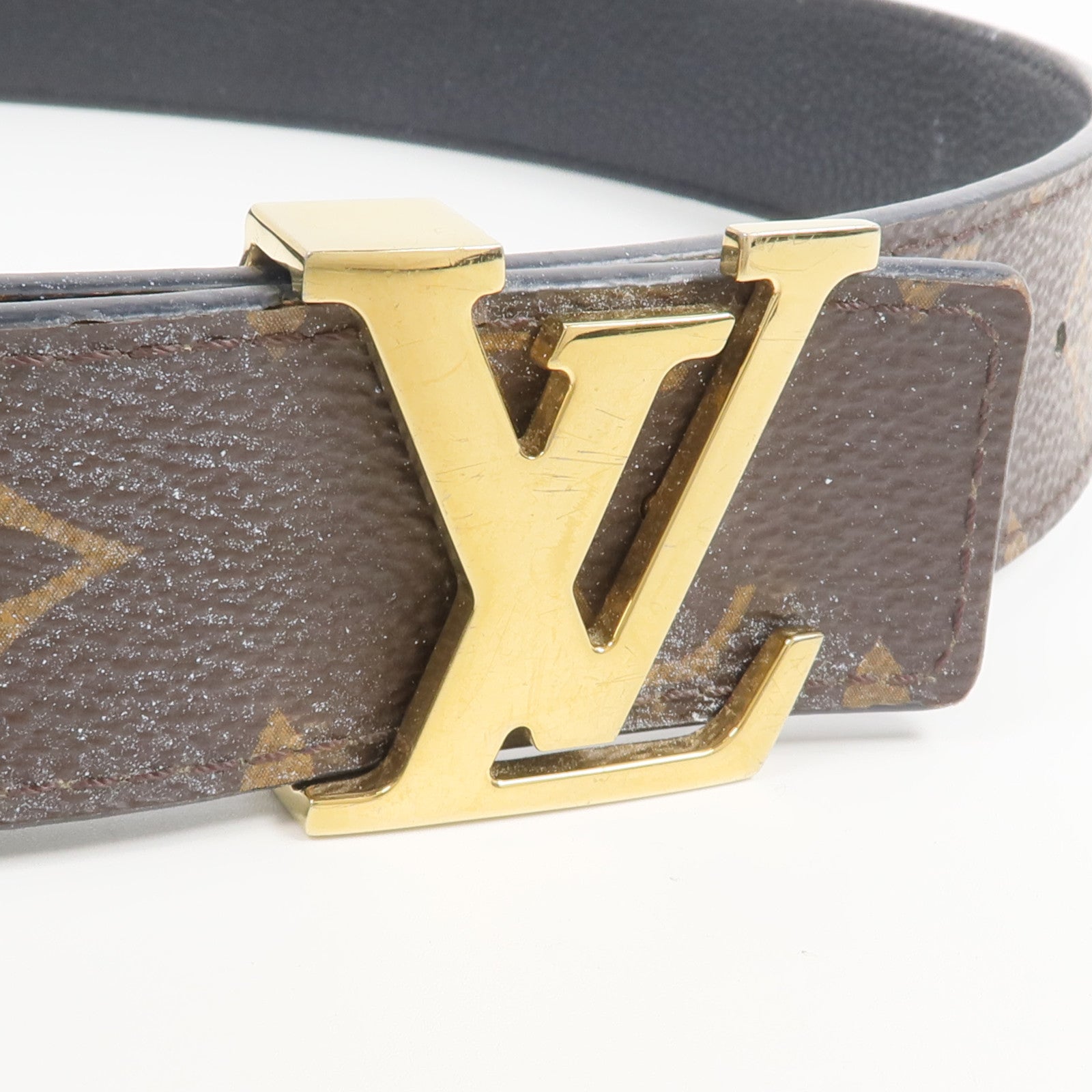 LOUIS VUITTON Monogram Initiales 30mm Reversible Belt皮帶