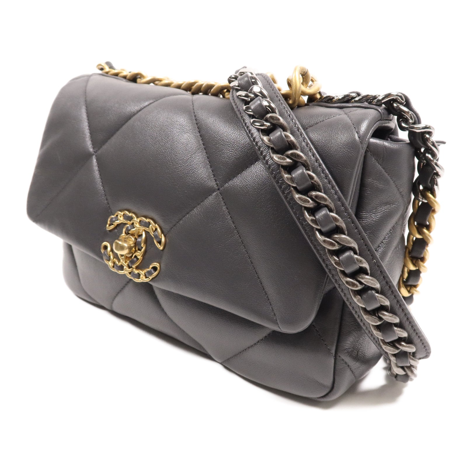 CHANEL 羊皮皮革C19 Small鏈帶肩背袋