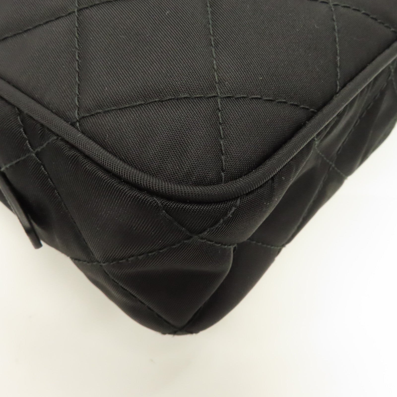 PRADA 尼龍Banddiera Black Tessuto銀扣手挽肩背兩用袋黑色