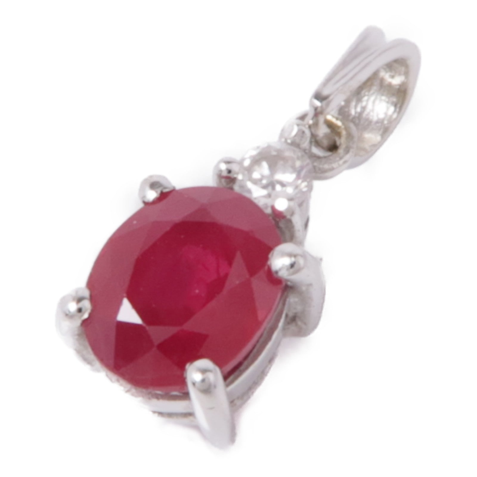 JEWELRY 【激減優惠】18K白金Ruby/Diamond Pendant Top紅寶石/鑽石吊墜