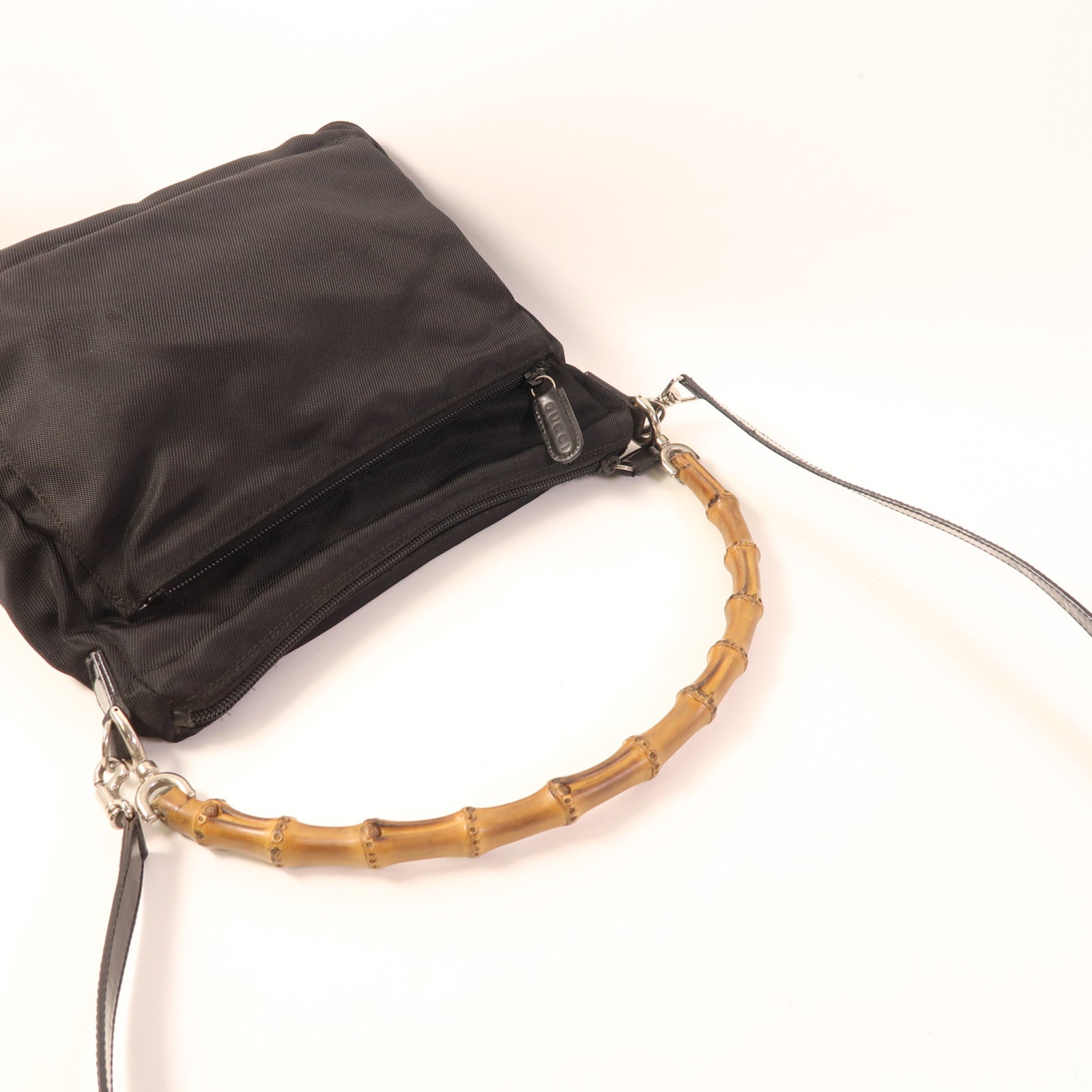 GUCCI 尼龍2 Way Shoulder Bag銀扣手挽肩背兩用袋