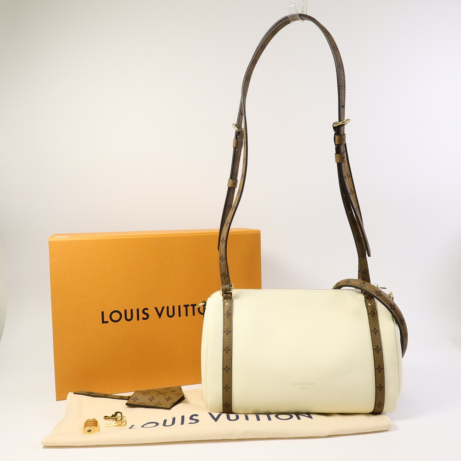 LOUIS VUITTON Monogram Reverse/皮革Express PM手挽肩背兩用袋