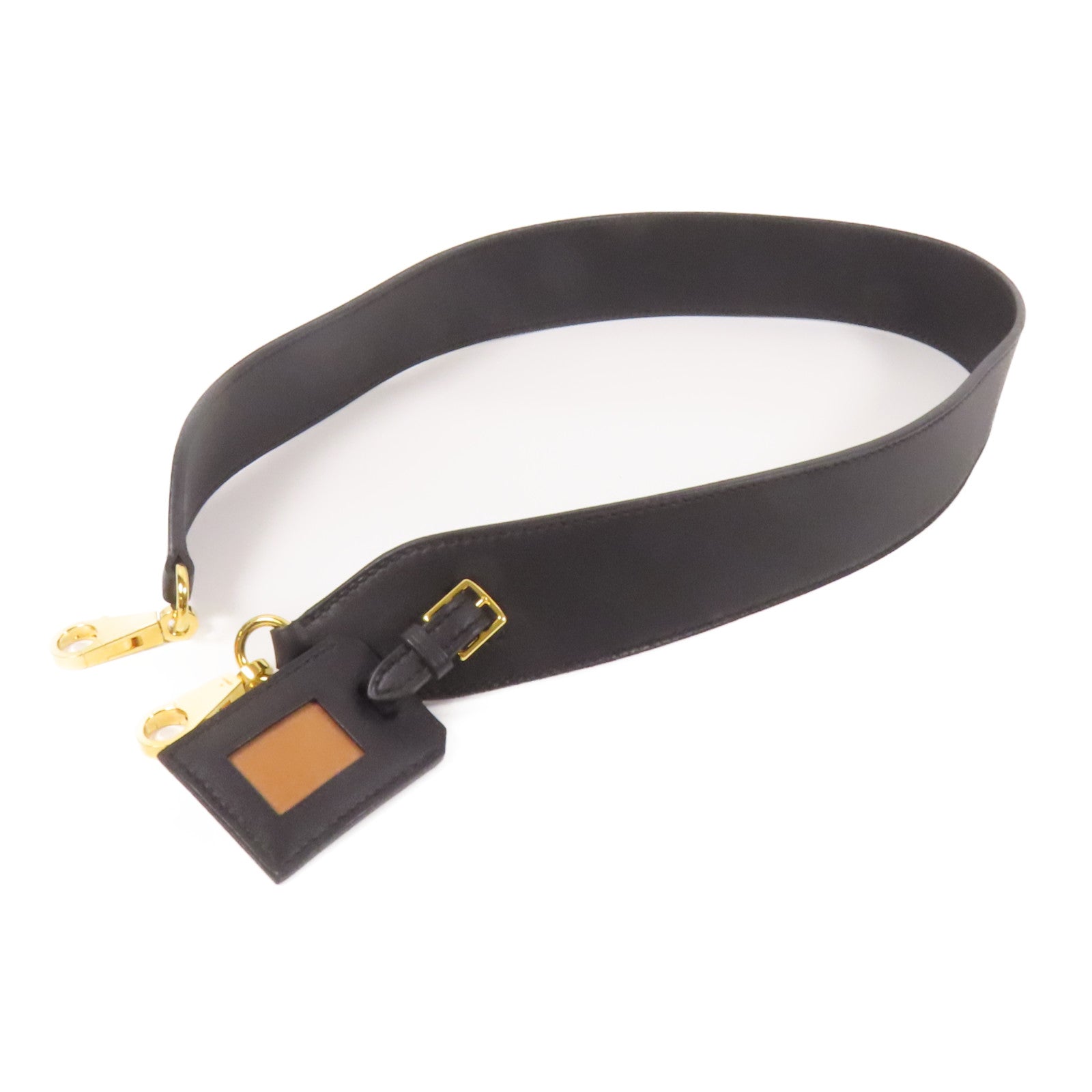 HERMES Swift皮革Shoulder Strap金扣肩帶Noir