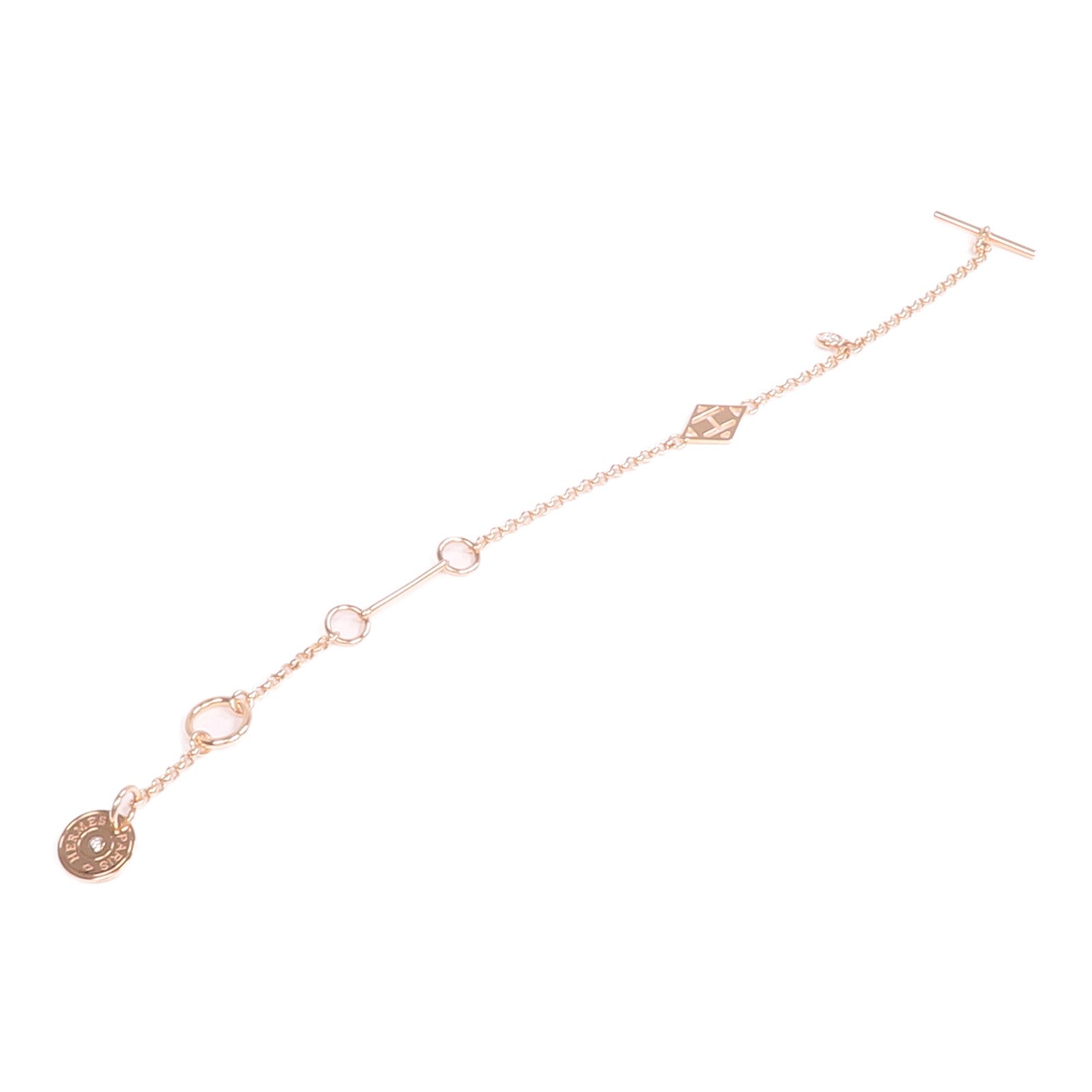 HERMES 18K玫瑰金Gambade Bracelet鑽石手鏈