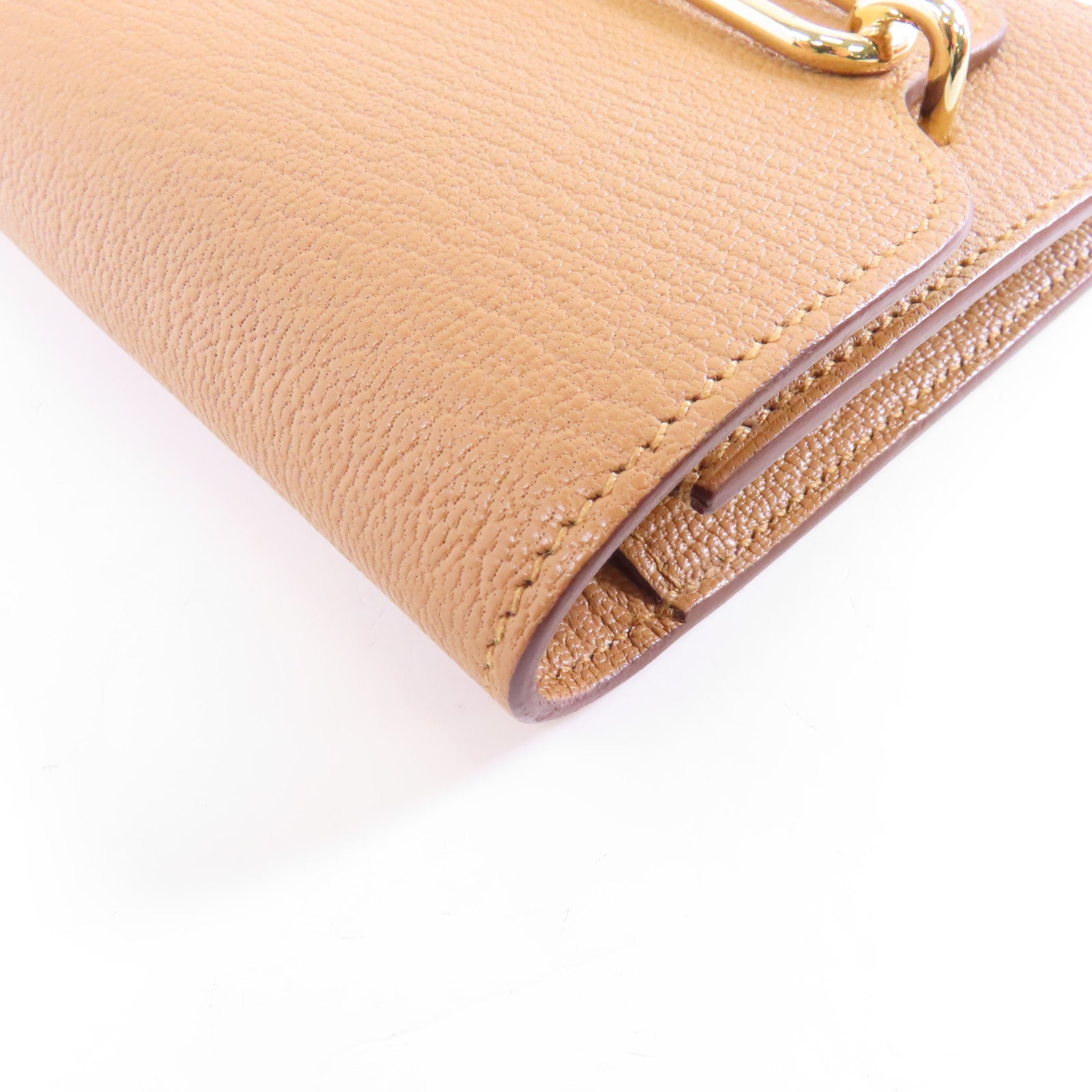 HERMES Chevre皮革Roulis Slim金扣錢包啡色