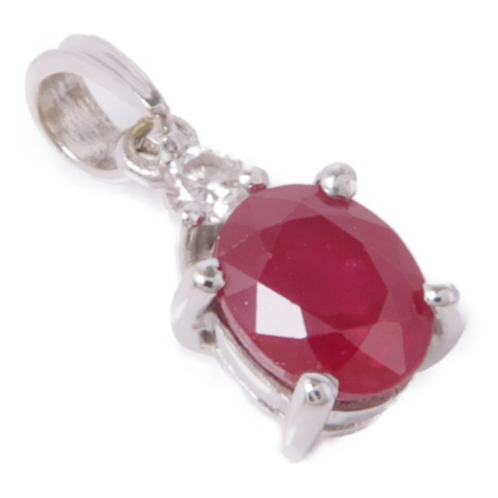 JEWELRY 【激減優惠】18K白金Ruby/Diamond Pendant Top紅寶石/鑽石吊墜