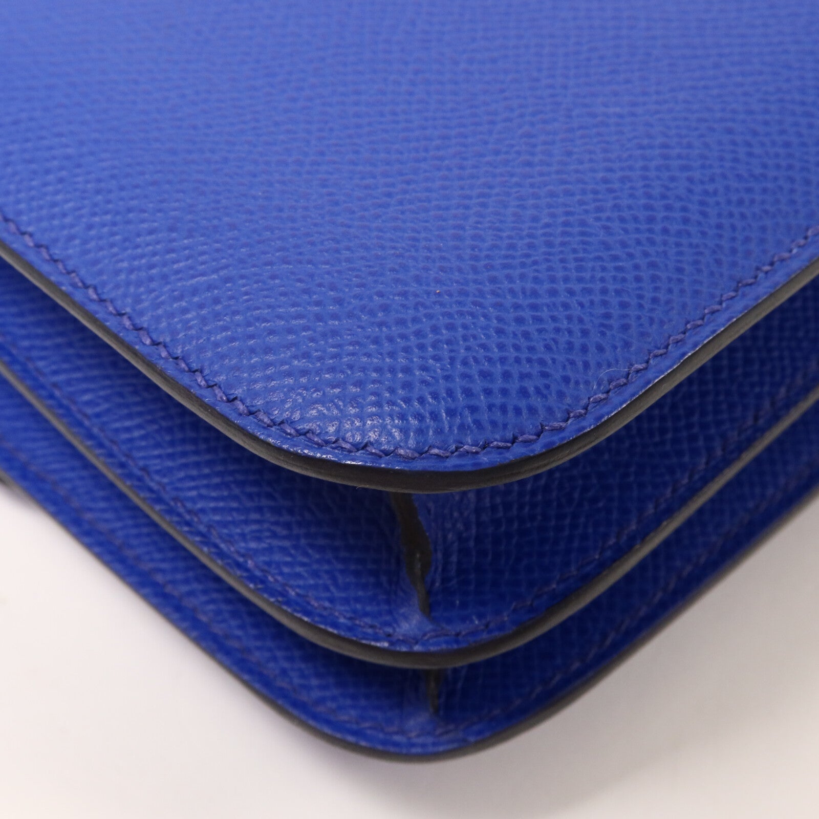 HERMES Epsom皮革Constance Mini肩背袋Bleu Royal