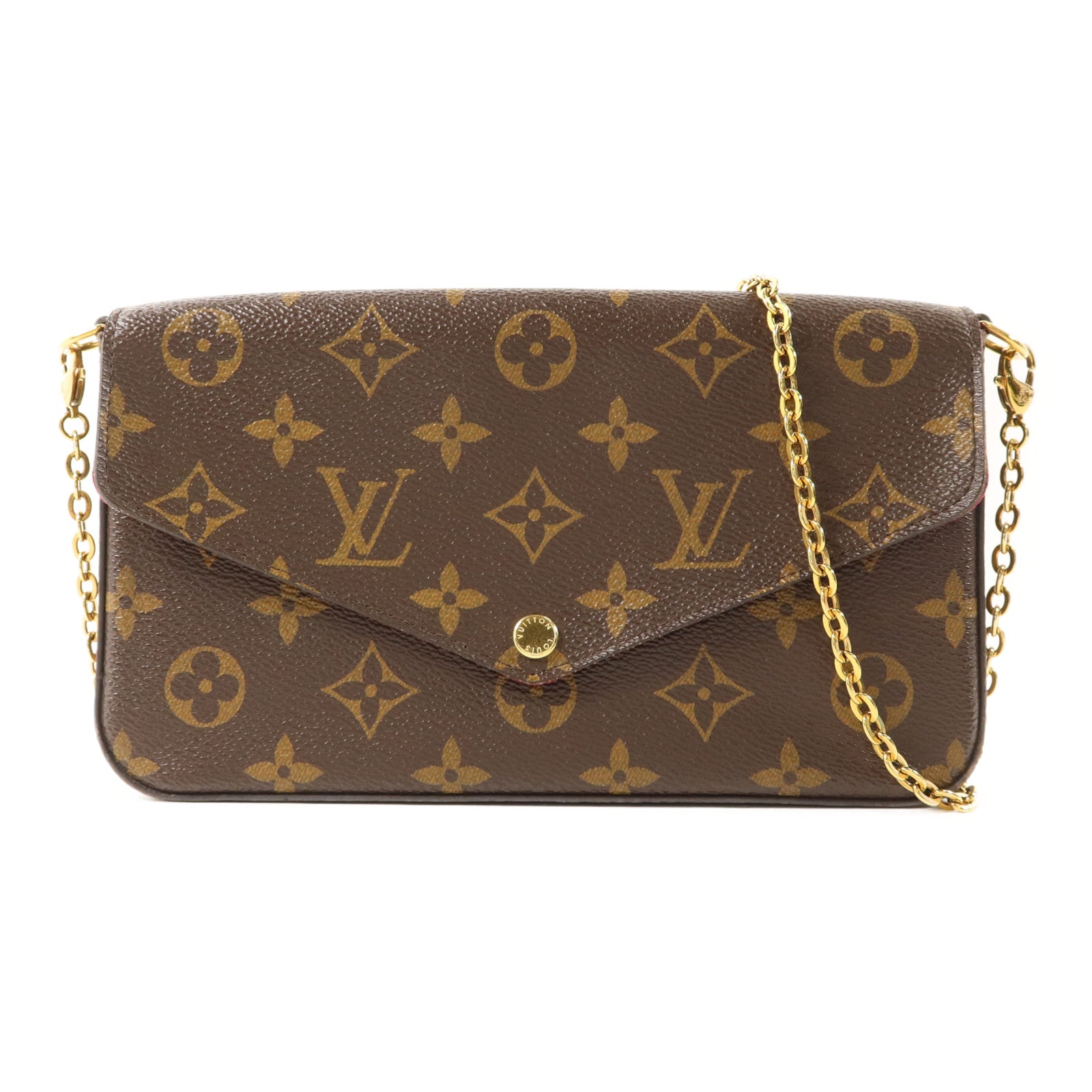 LOUIS VUITTON Monogram Pochette Felicie金扣鏈帶肩背袋