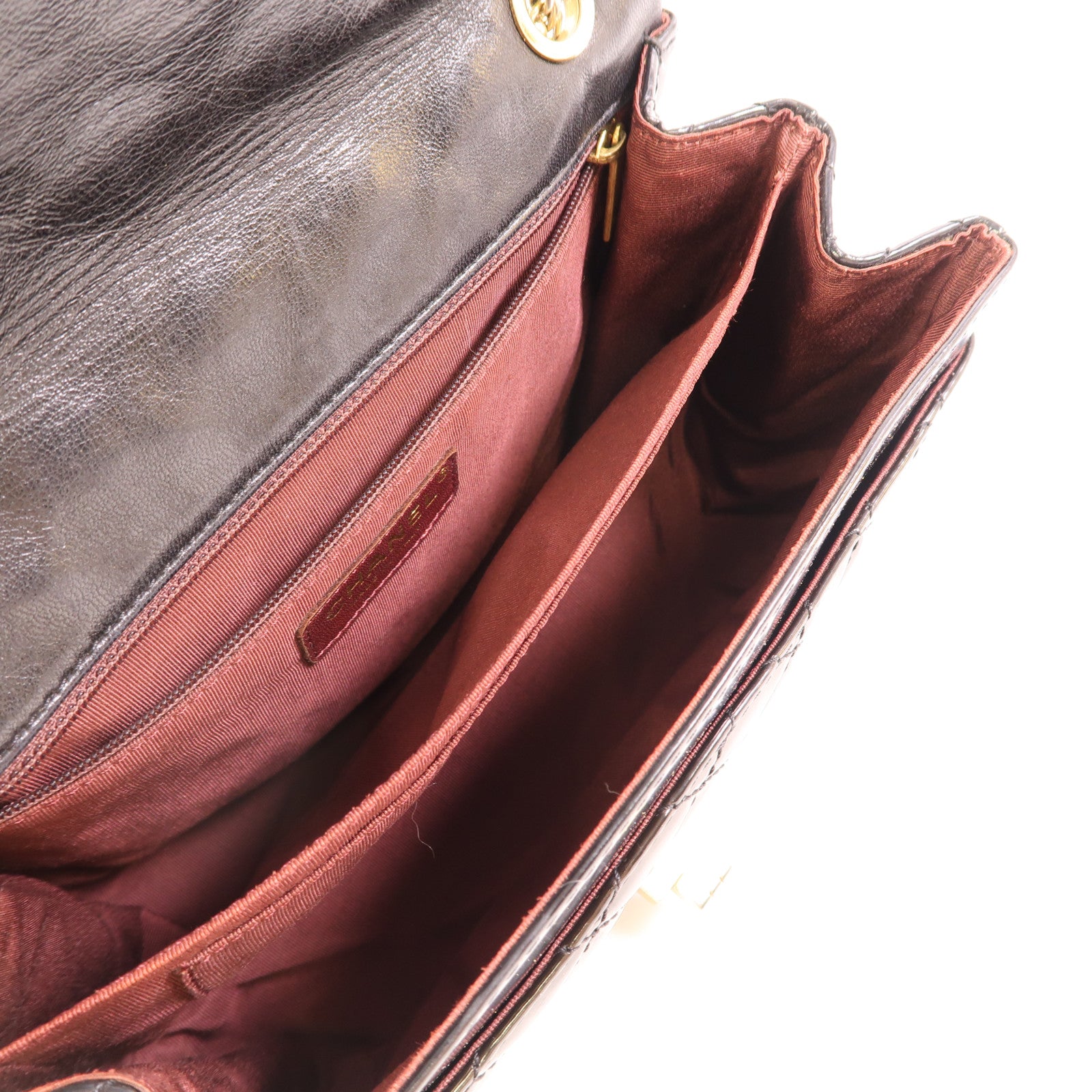 CHANEL 漆皮皮革2.55 Chain Shoulder金扣鏈帶肩背袋