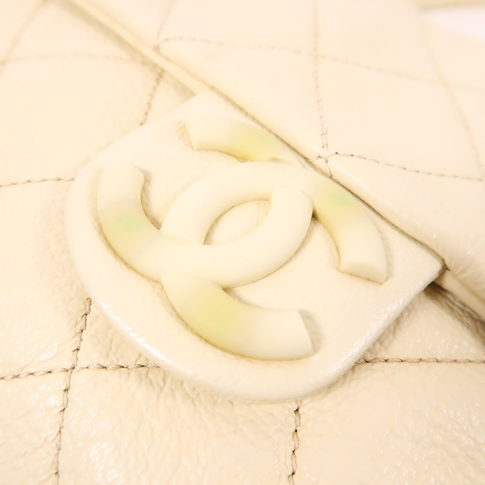 CHANEL 牛皮皮革Shoulder Bag銀扣肩背袋