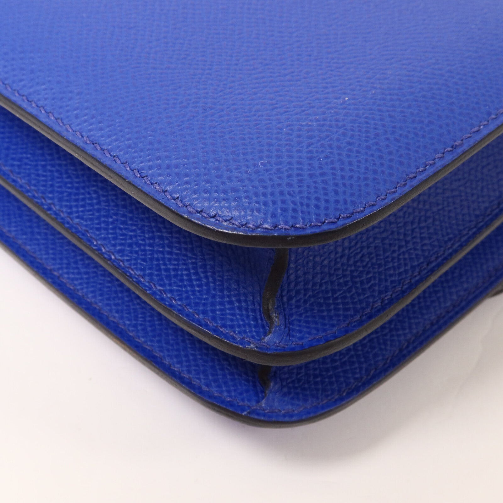 HERMES Epsom皮革Constance Mini肩背袋Bleu Royal