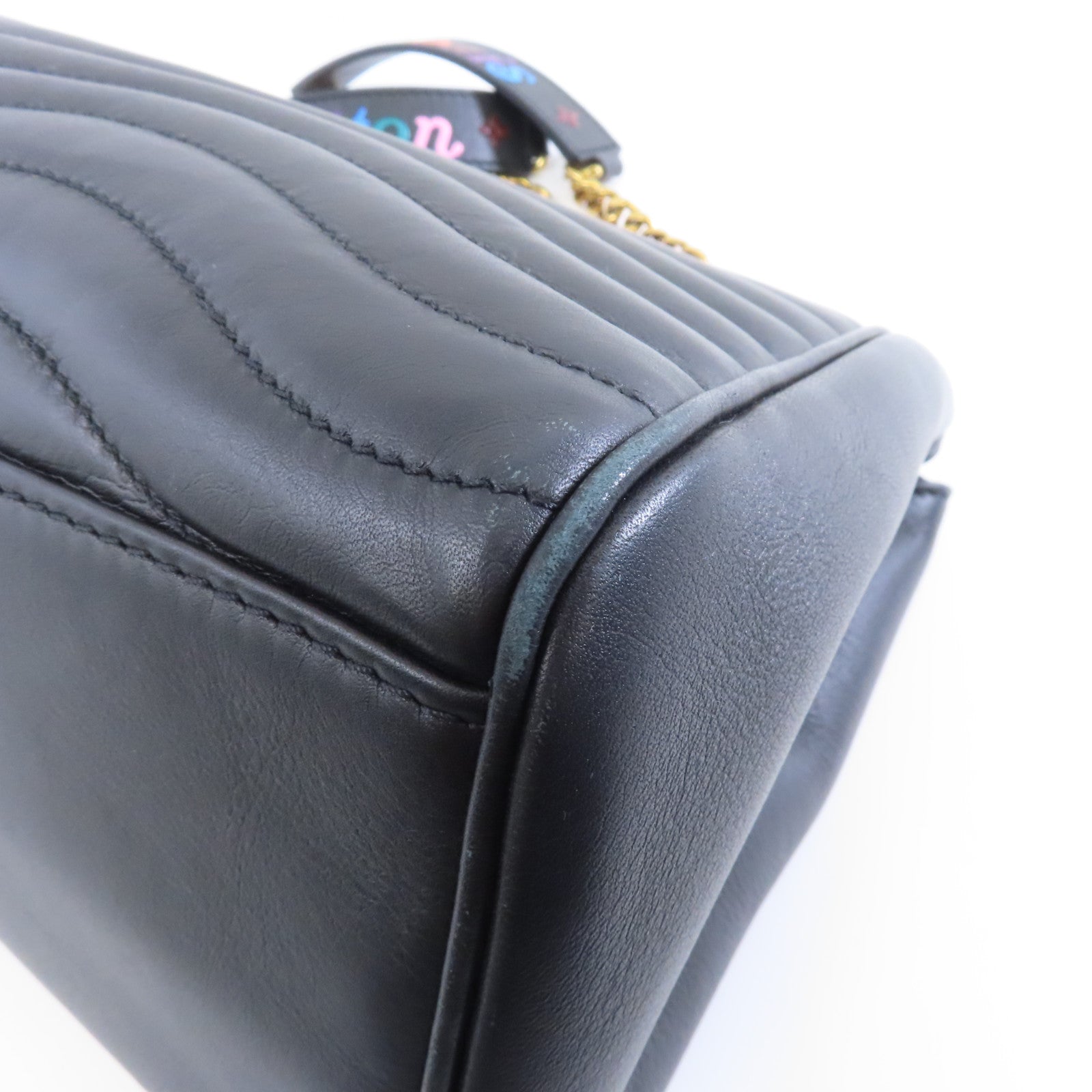 LOUIS VUITTON 牛皮皮革New Wave Tote Bag金扣鏈帶肩背袋黑色