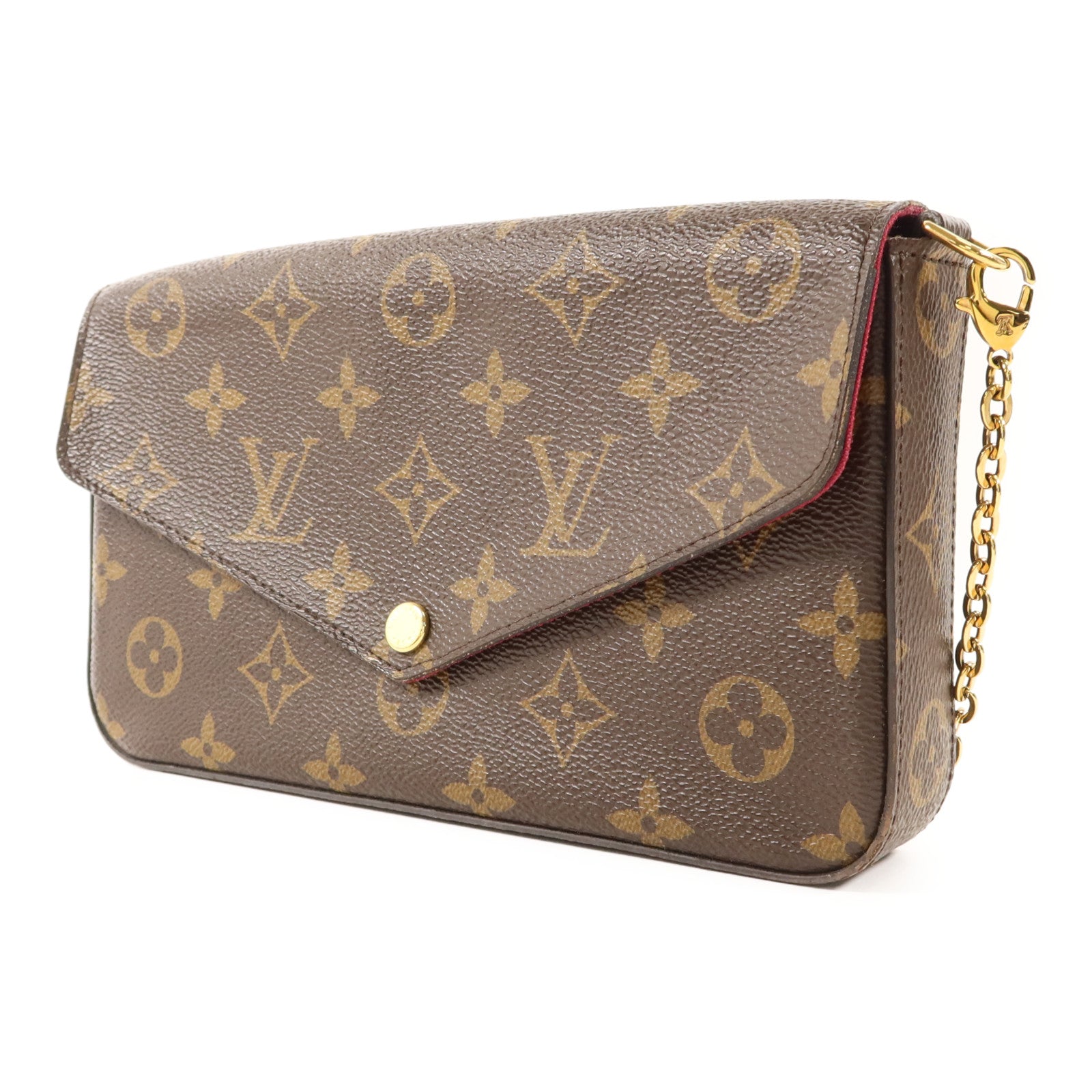 LOUIS VUITTON Monogram Pochette Felicie金扣鏈帶肩背袋