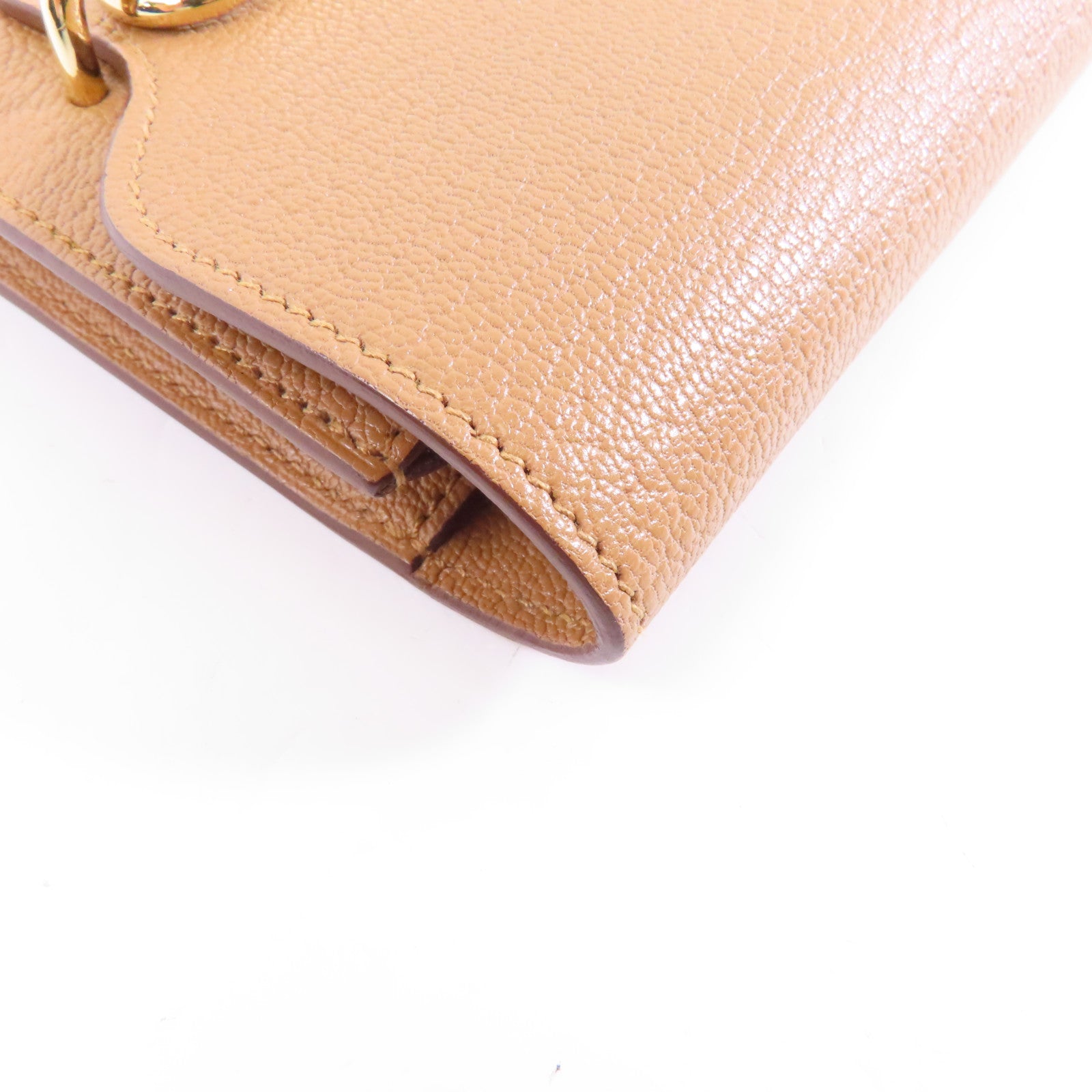 HERMES Chevre皮革Roulis Slim金扣錢包啡色