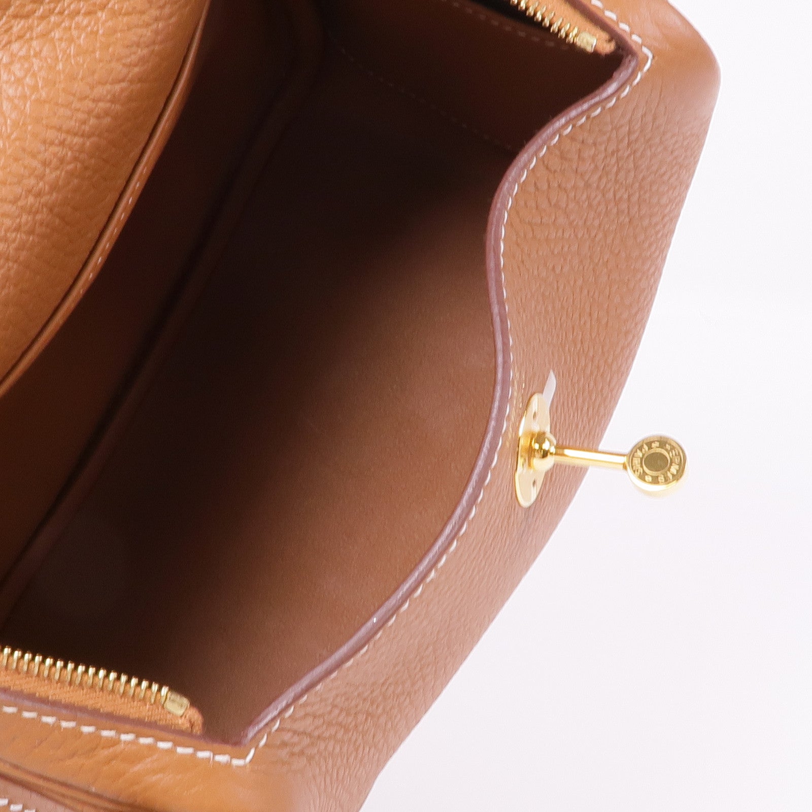 HERMES Clemence皮革Mini Lindy金扣手挽肩背兩用袋