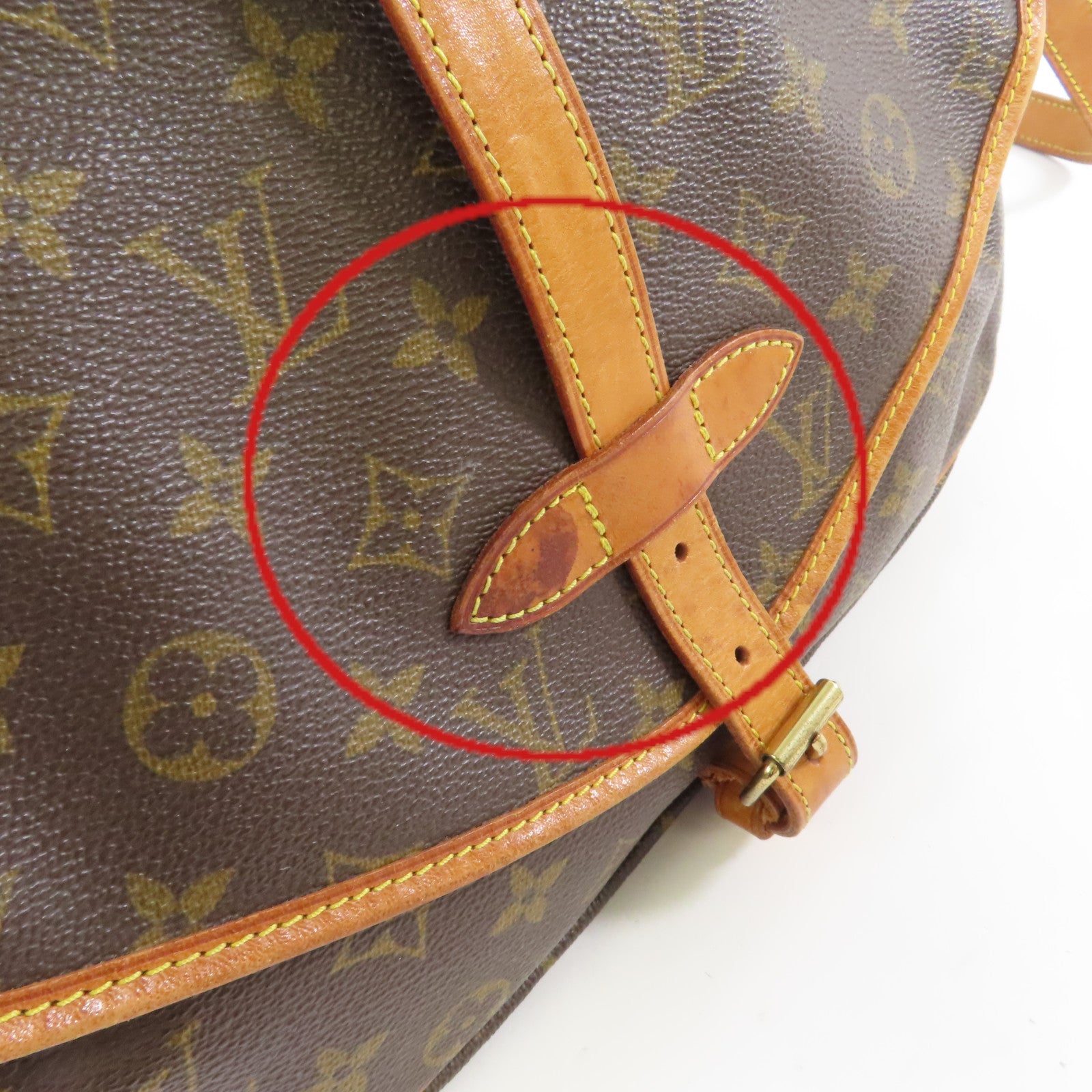 LOUIS VUITTON Monogram Saumur 30 Shoulder Bag金扣肩背袋啡色