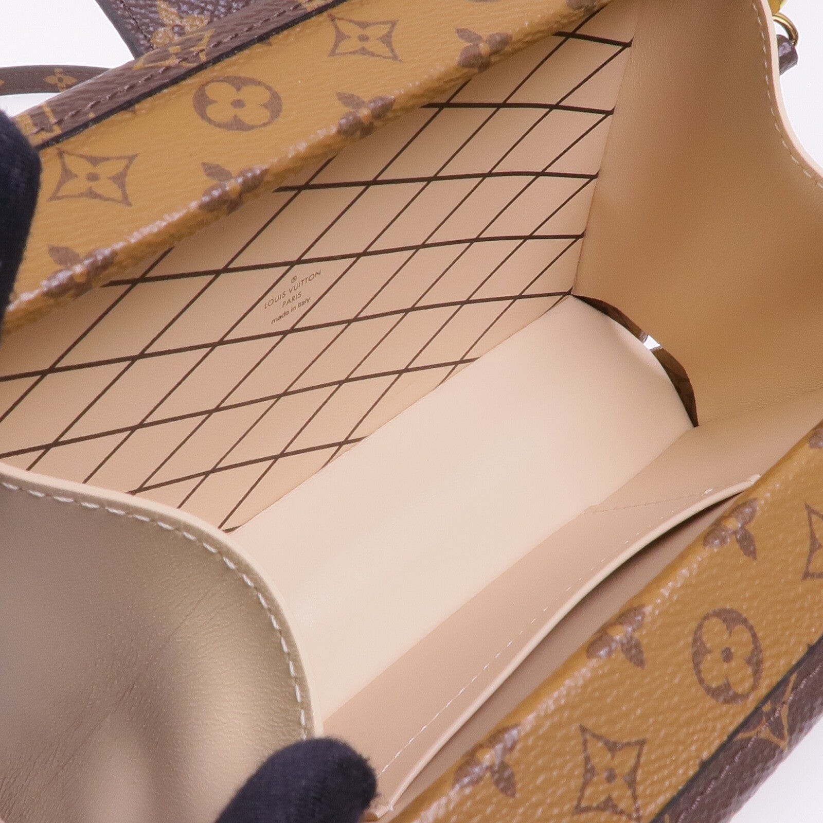 LOUIS VUITTON Monogram Reverse Petite Malle金扣肩背袋