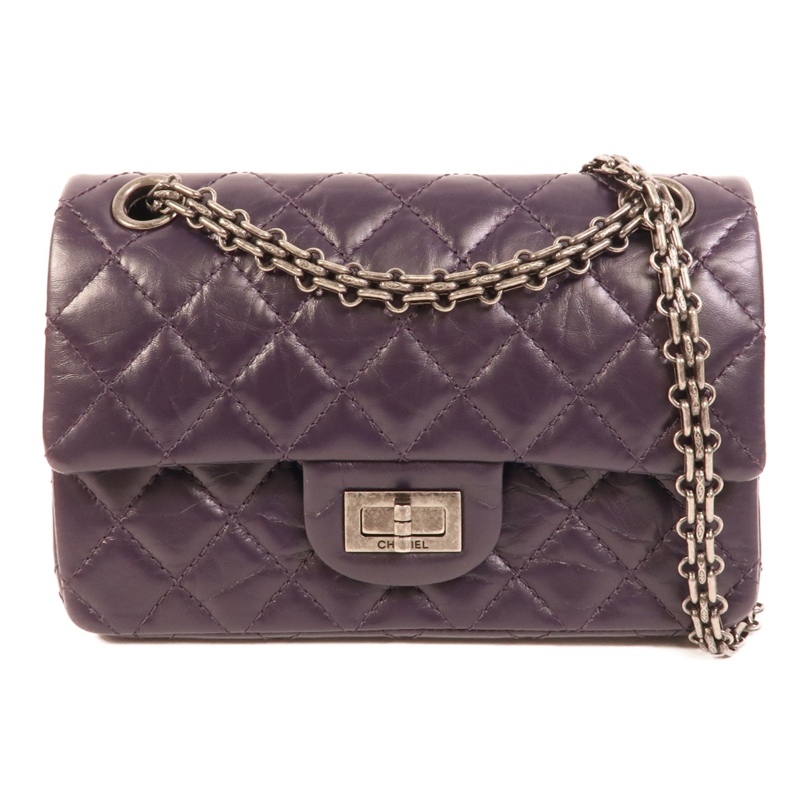 CHANEL 牛皮皮革2.55 Mini鏈帶肩背袋
