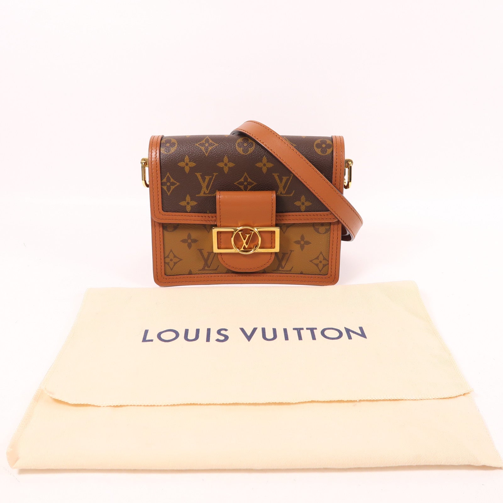 LOUIS VUITTON LV Mini Dauphine Shoulder Bag M45959 Monogram Reverse Brown