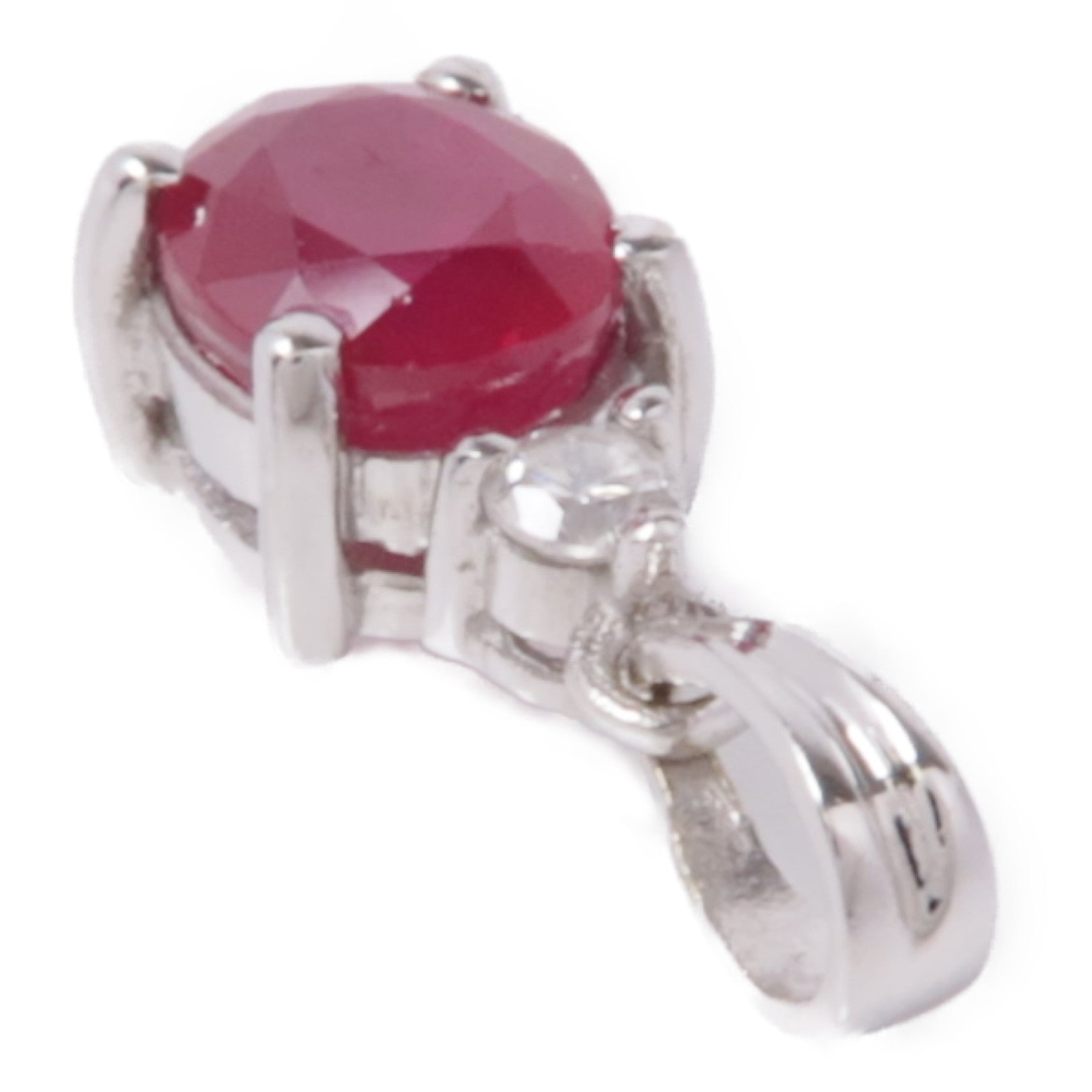 JEWELRY 【激減優惠】18K白金Ruby/Diamond Pendant Top紅寶石/鑽石吊墜