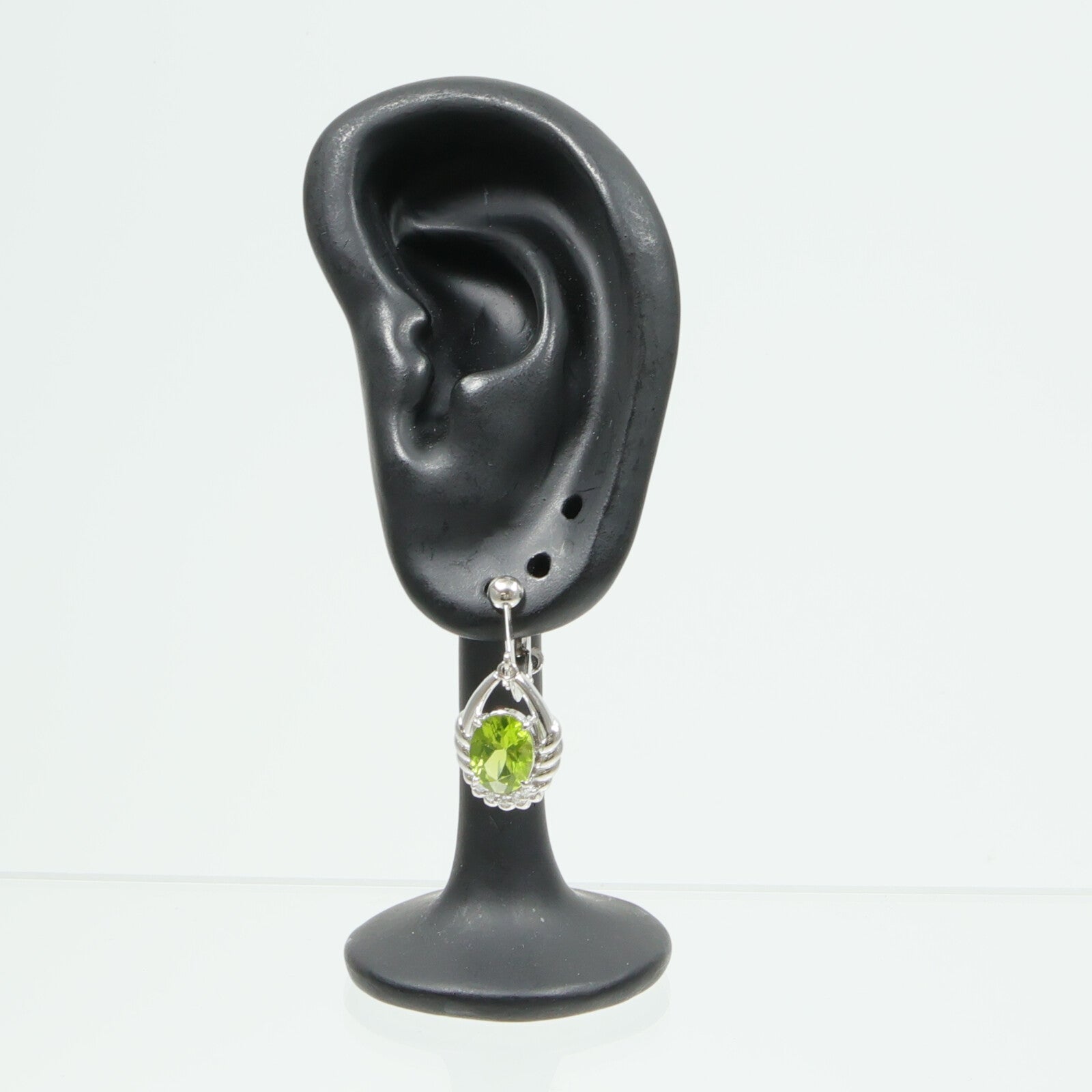 JEWELRY PT900/PT800鉑金Peridot Diamond Earrings橄欖石/鑽石/鑽石