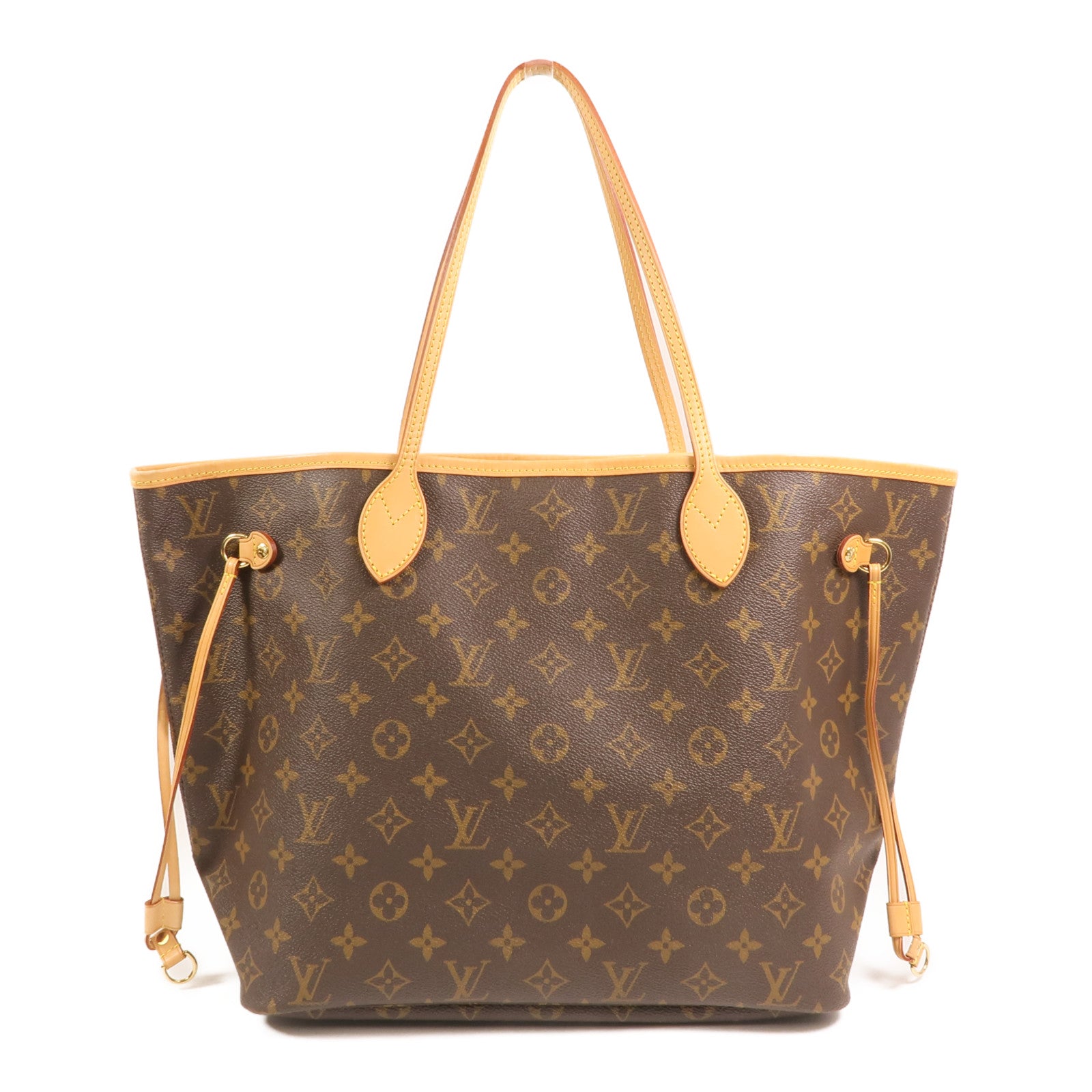LOUIS VUITTON Monogram Neverfull MM金扣手挽袋