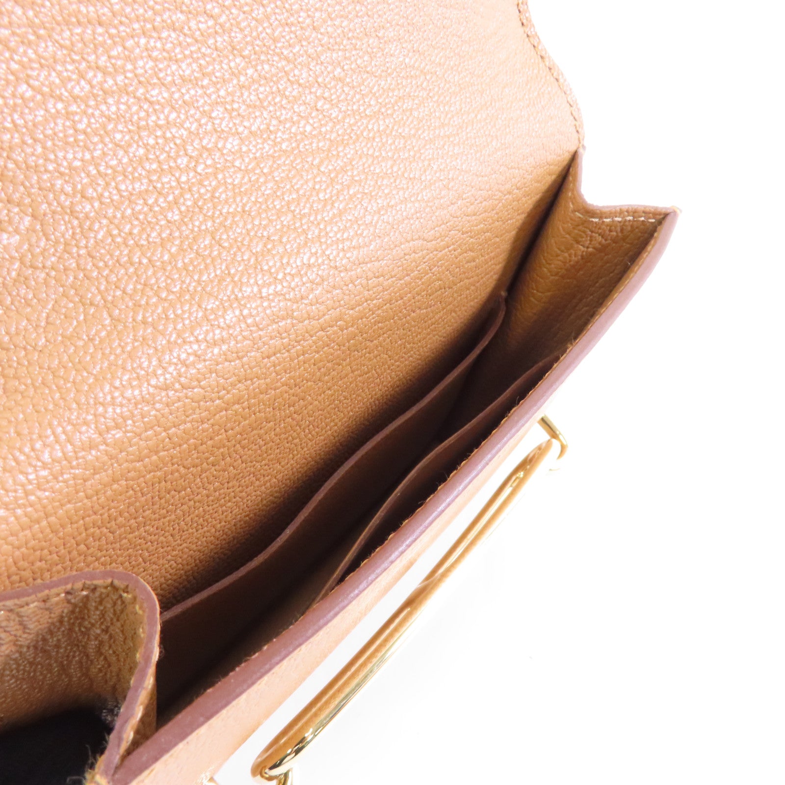 HERMES Chevre皮革Roulis Slim金扣錢包啡色