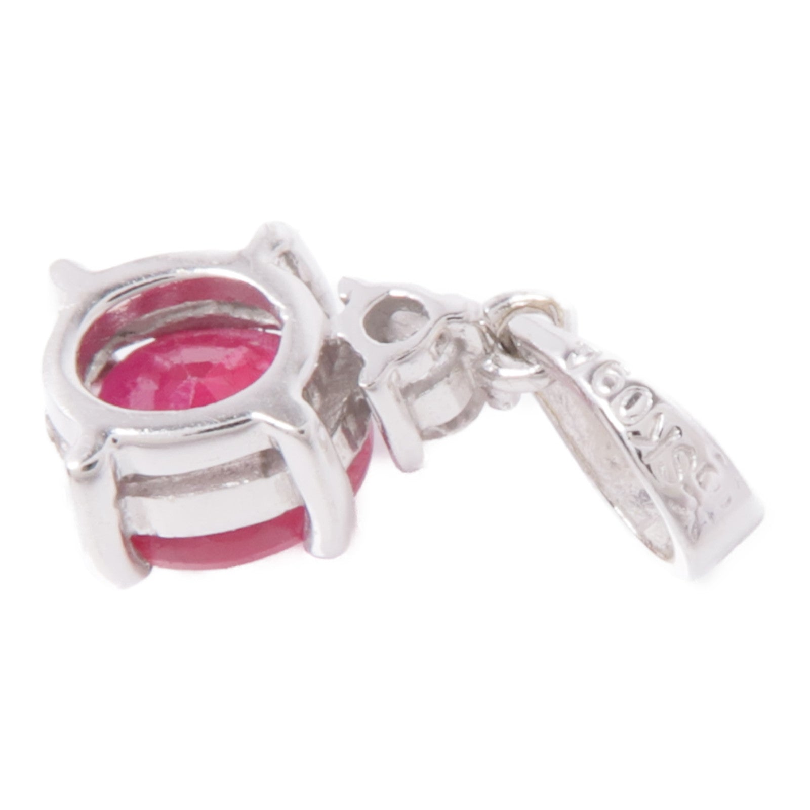 JEWELRY 【激減優惠】18K白金Ruby/Diamond Pendant Top紅寶石/鑽石吊墜