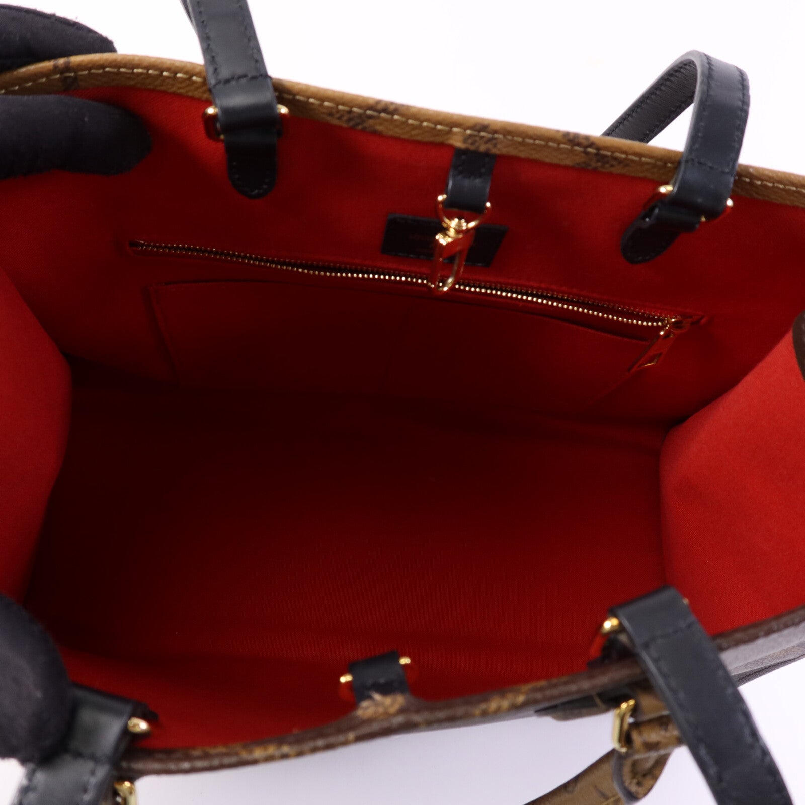 LOUIS VUITTON Monogram Giant On The Go MM金扣手挽肩背兩用袋