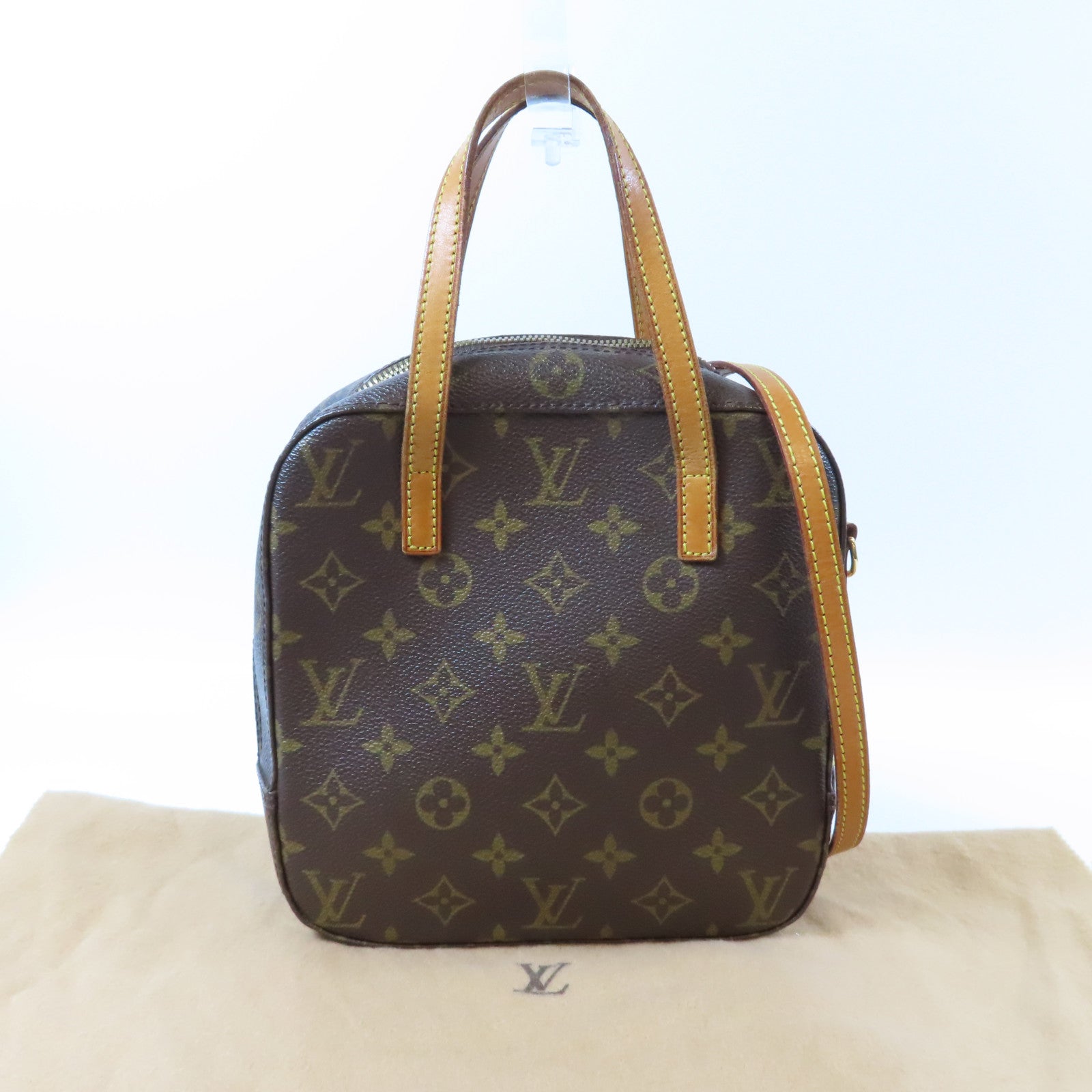 LOUIS VUITTON Monogram Spontini金扣手挽肩背兩用袋啡色