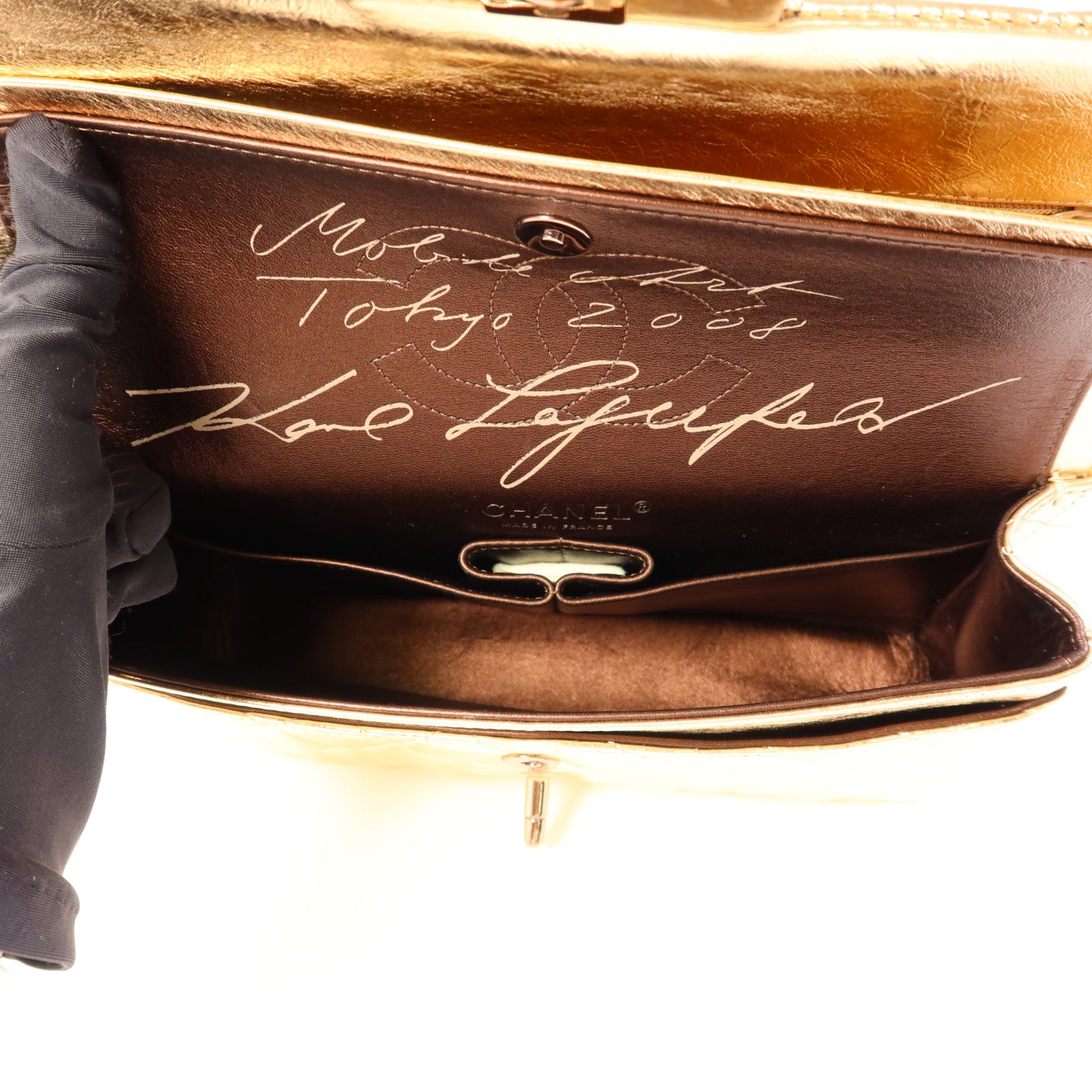 CHANEL 牛皮皮革Classic 25金扣鏈帶肩背袋