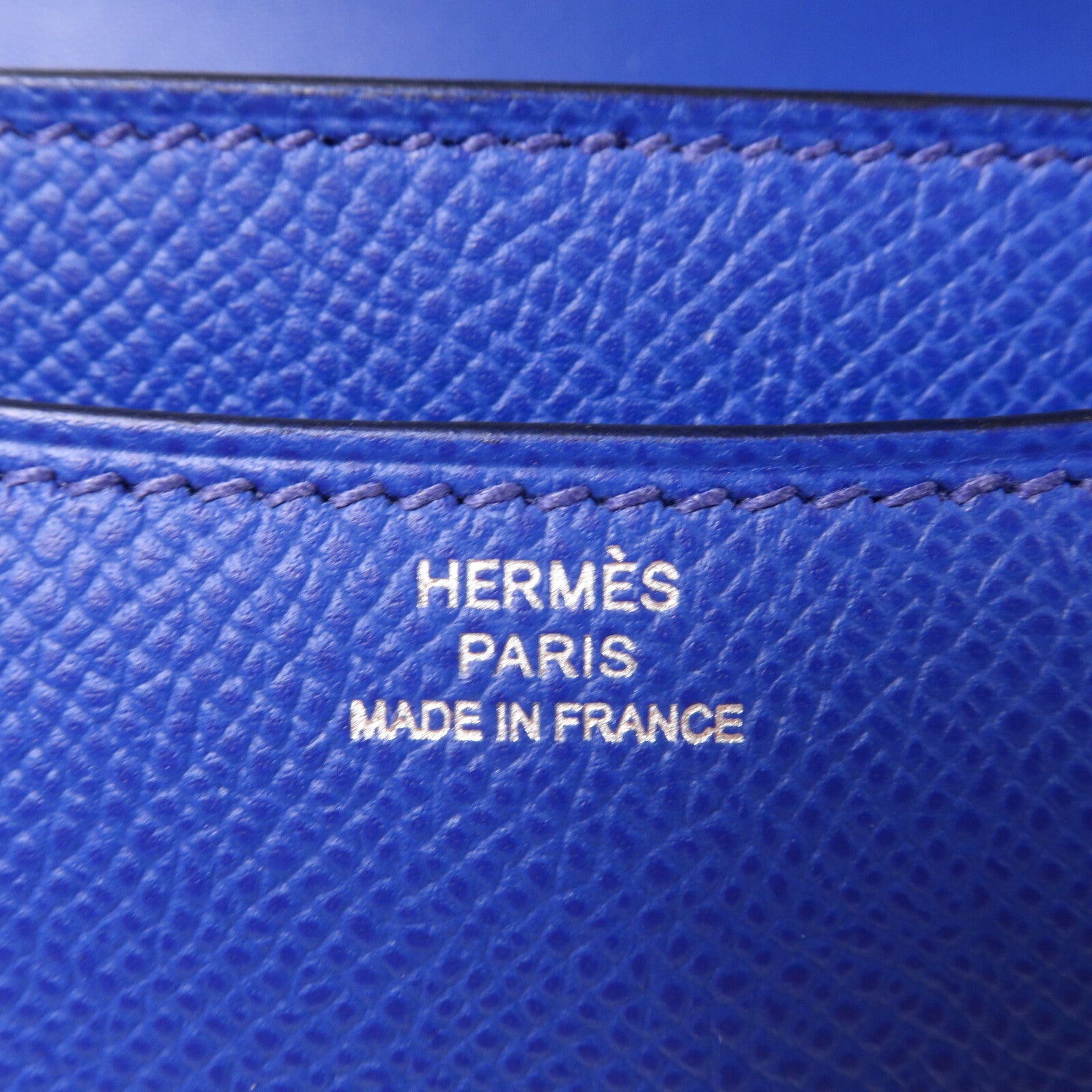HERMES Epsom皮革Constance Mini肩背袋Bleu Royal