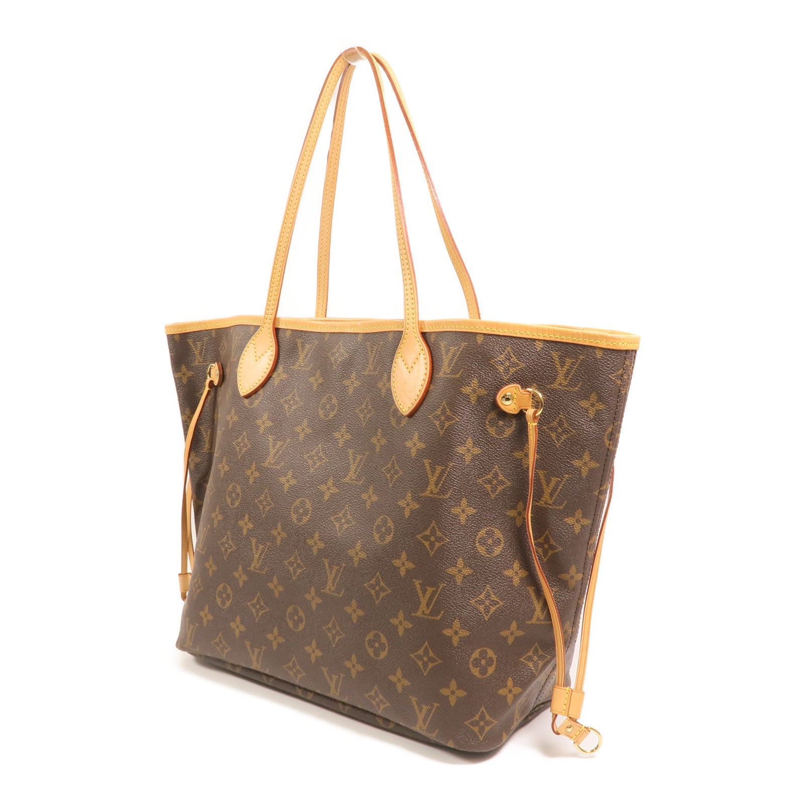 LOUIS VUITTON Monogram Neverfull MM金扣手挽袋