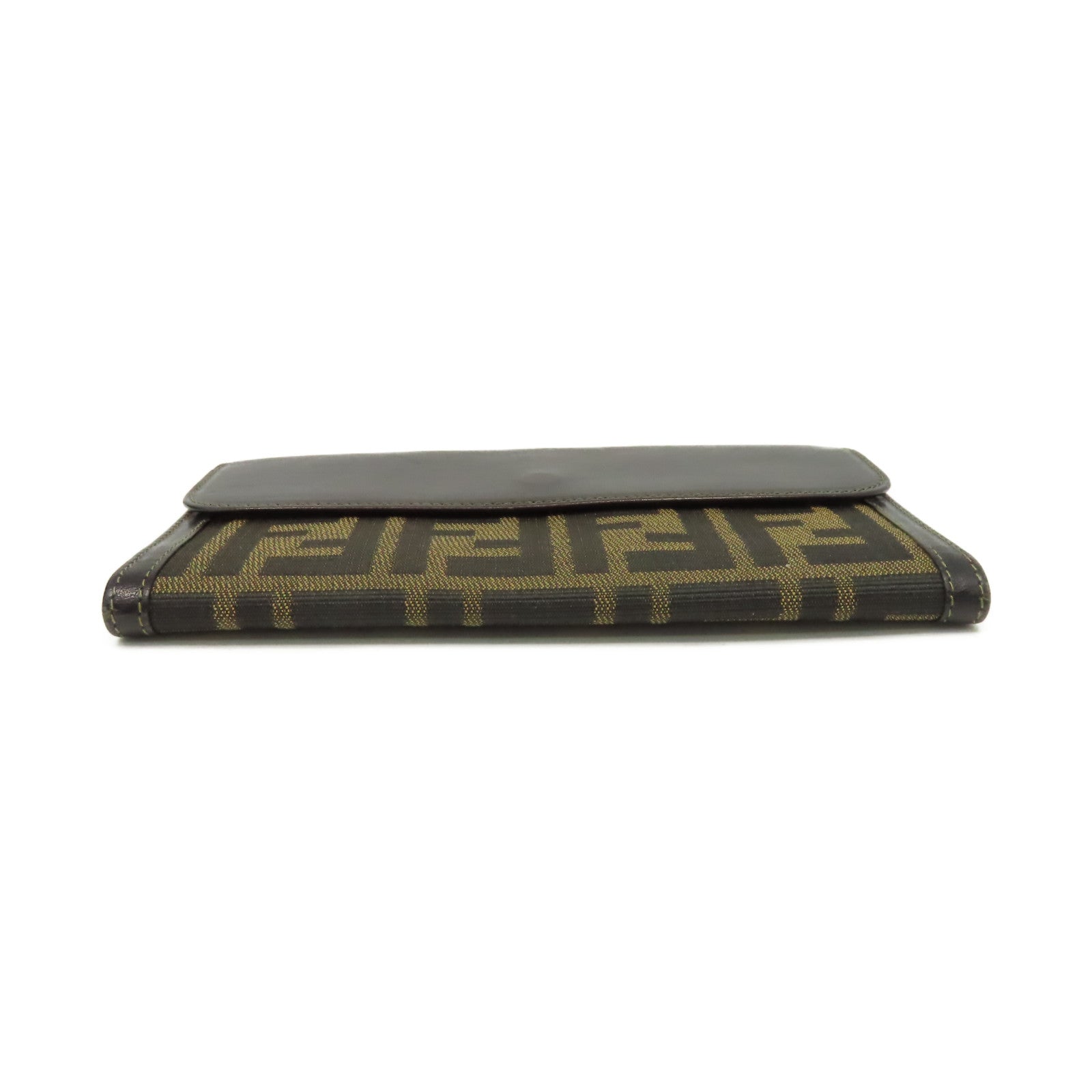 FENDI 【激減優惠】帆布/牛皮皮革Long Wallet長錢包啡色