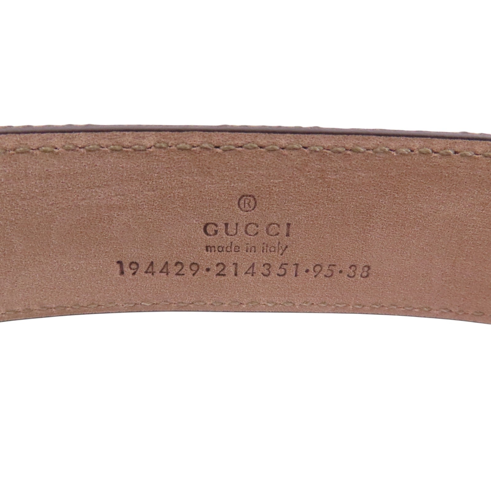 GUCCI GG帆布/nuisance皮革Belt銀扣皮帶