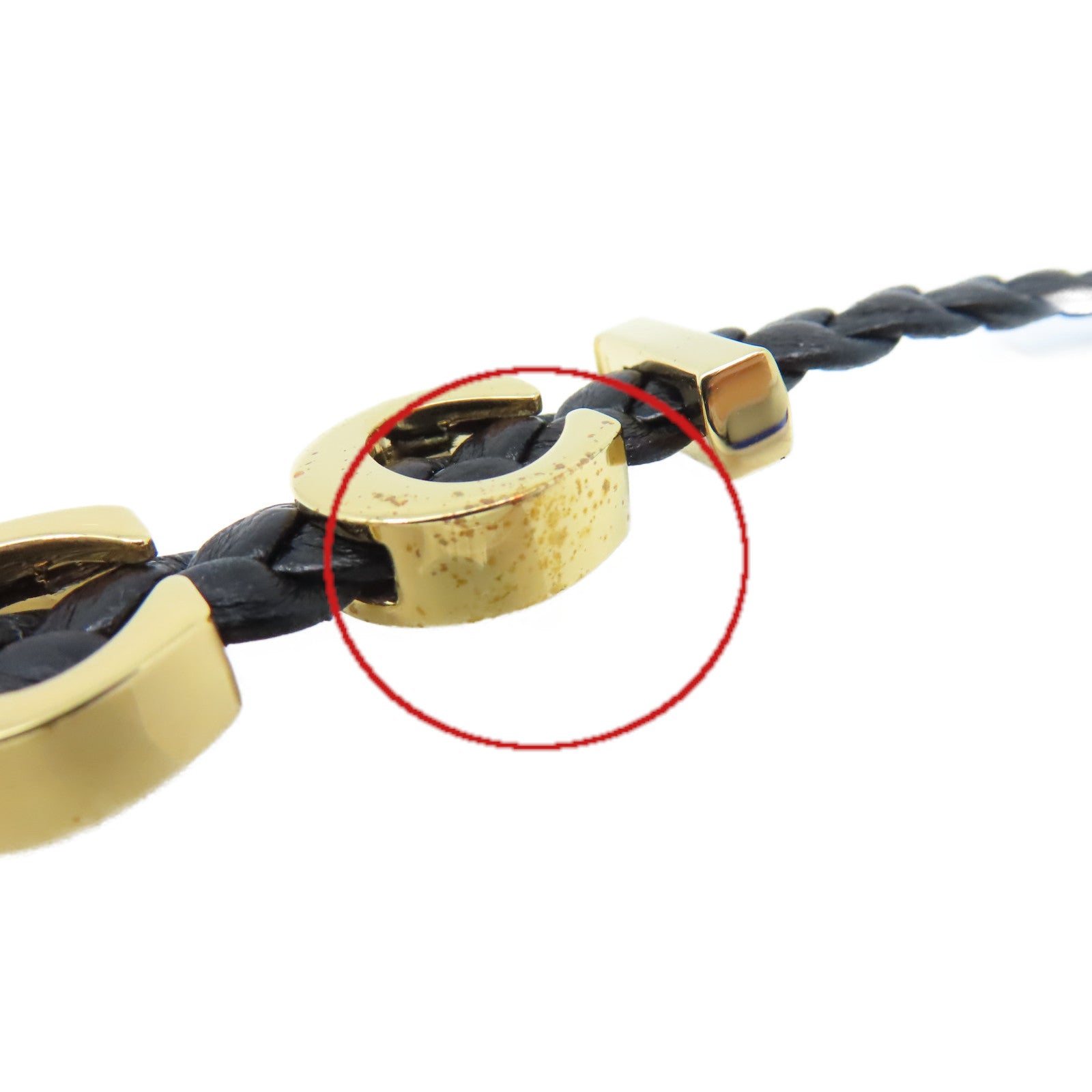 GUCCI 【激減優惠】牛皮皮革Gucci Choker項圈黑色/金色