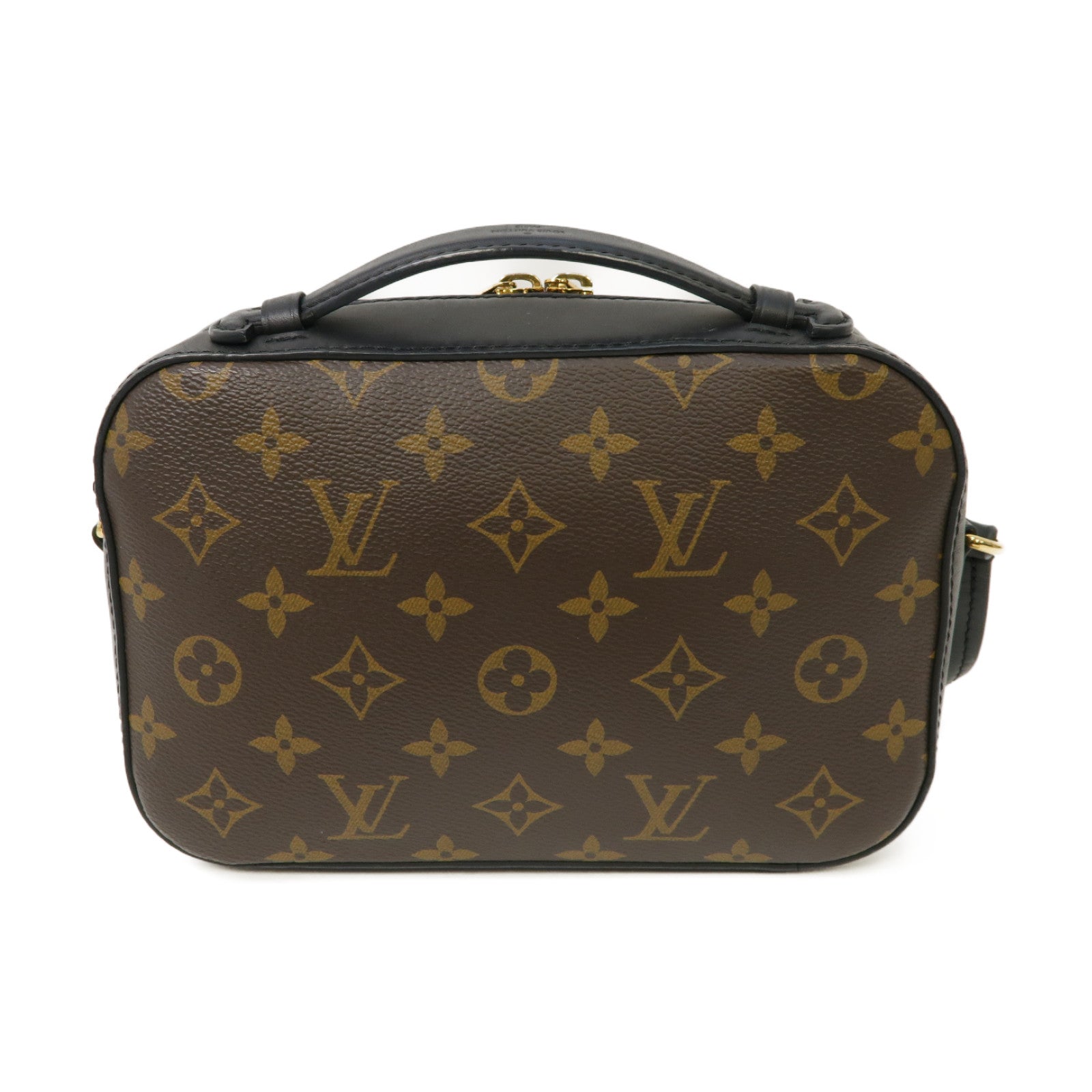 LOUIS VUITTON Monogram Saintonge 2way Shoulder Bag金扣手挽肩背兩用袋黑色/啡色