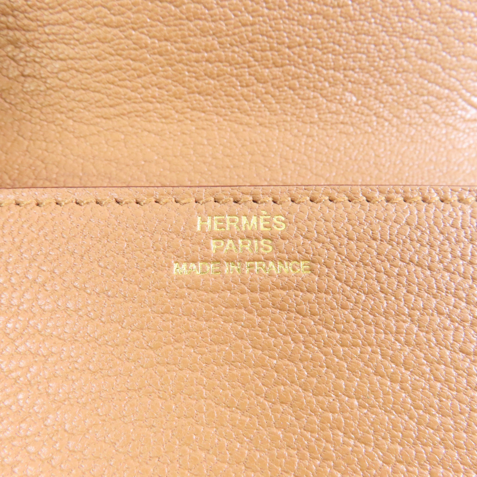 HERMES Chevre皮革Roulis Slim金扣錢包啡色