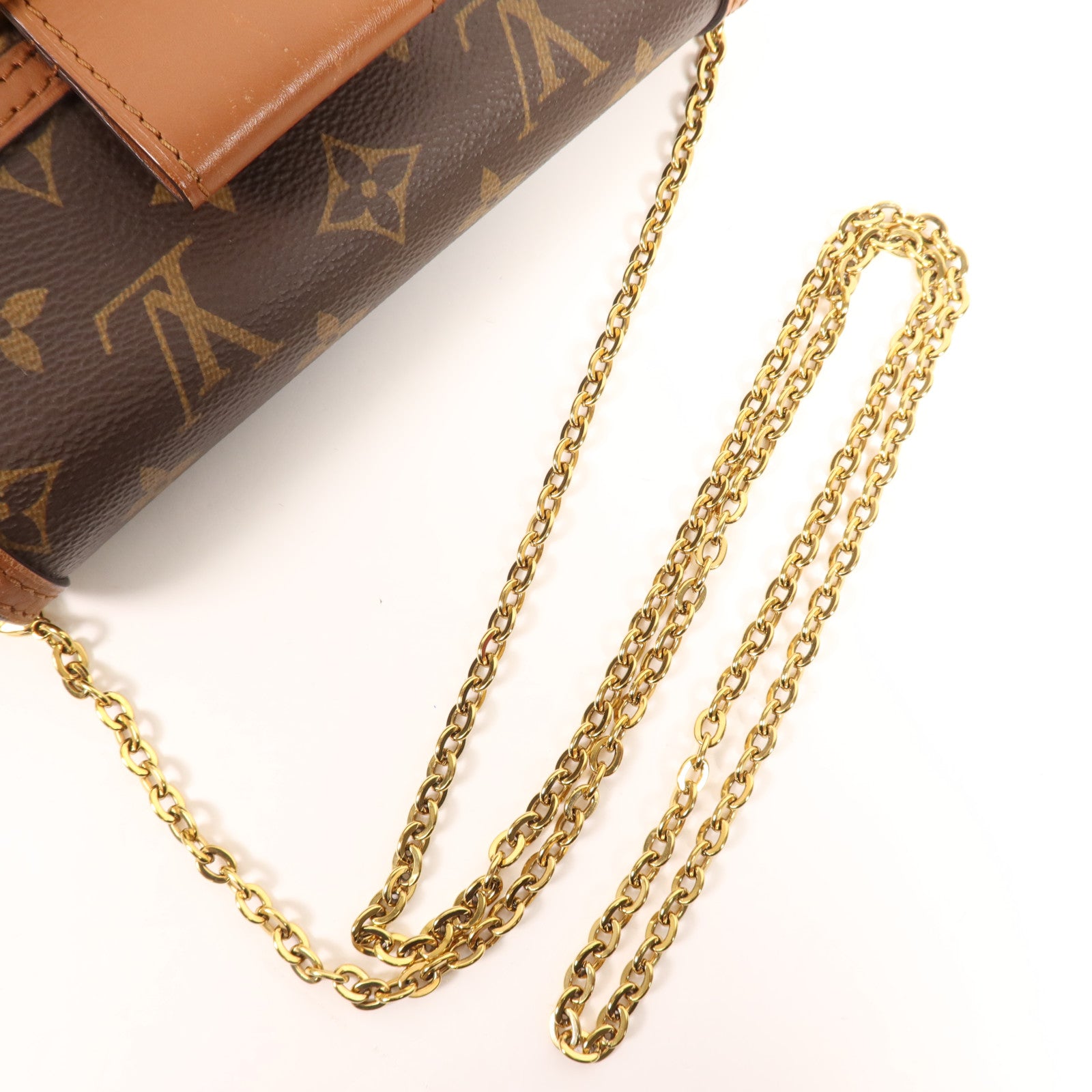 LOUIS VUITTON Monogram Reverse Dauphine金扣肩背袋