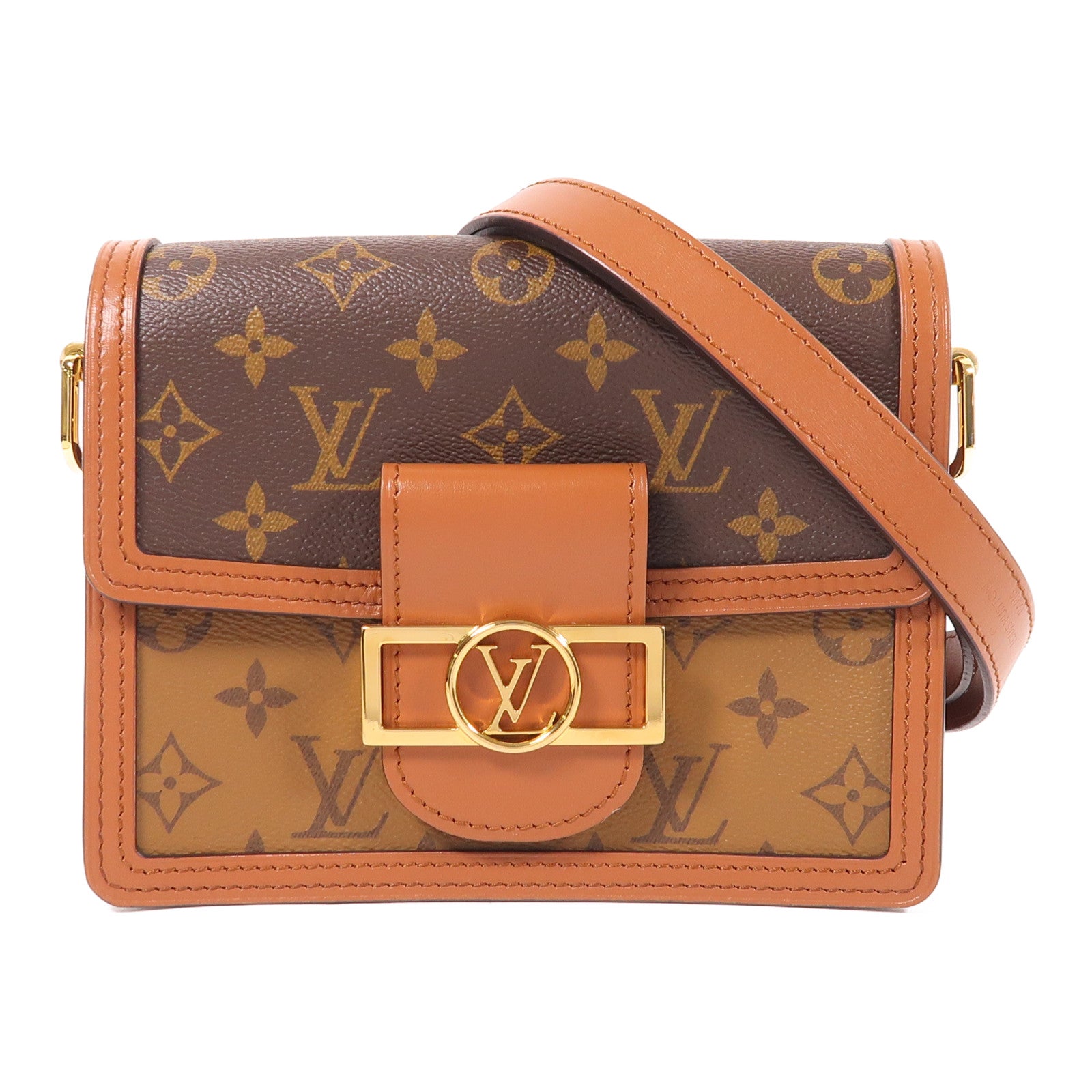 LOUIS VUITTON LV Mini Dauphine Shoulder Bag M45959 Monogram Reverse Brown