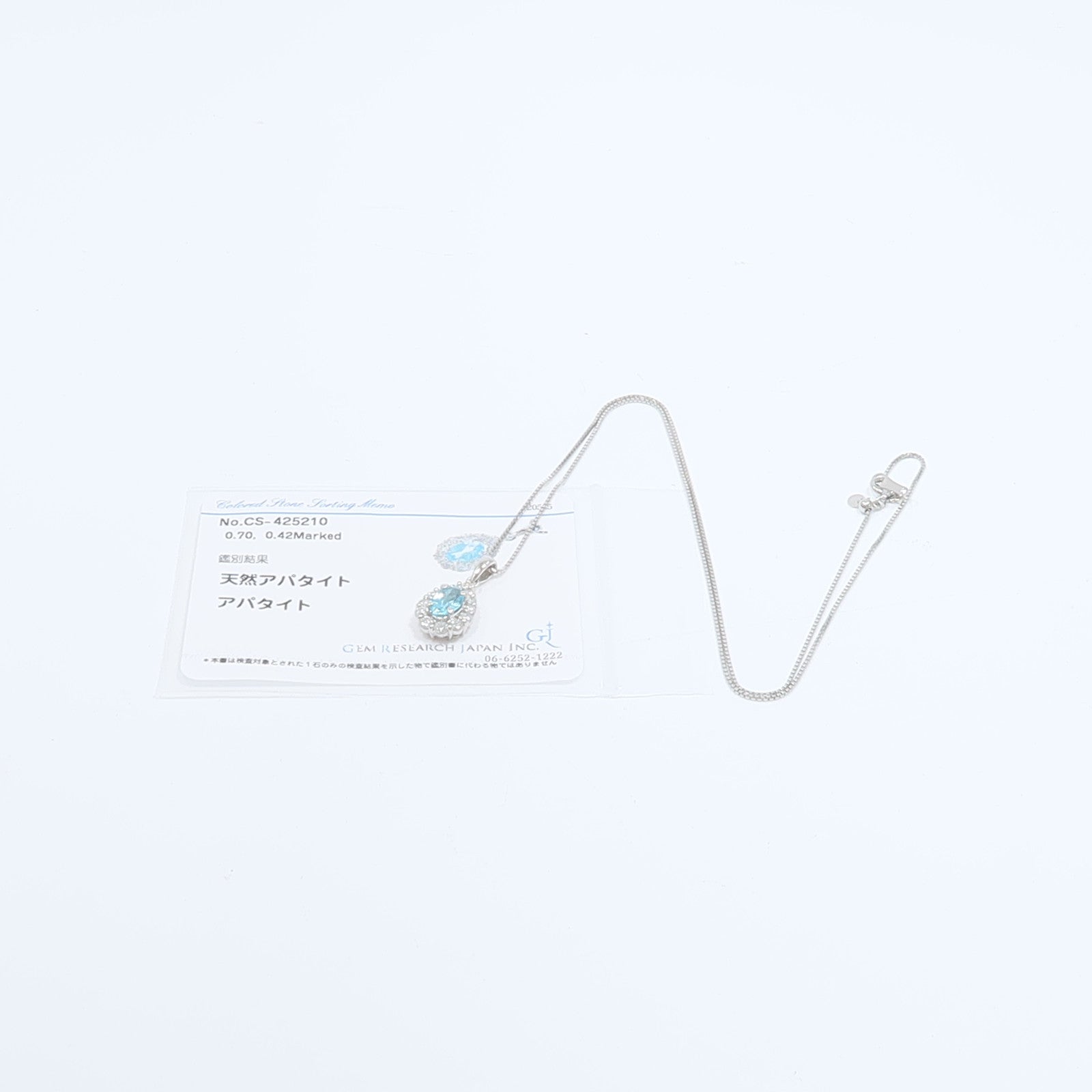 JEWELRY PT900/PT850鉑金Apatite Diamond Necklace磷灰石/鑽石項鍊
