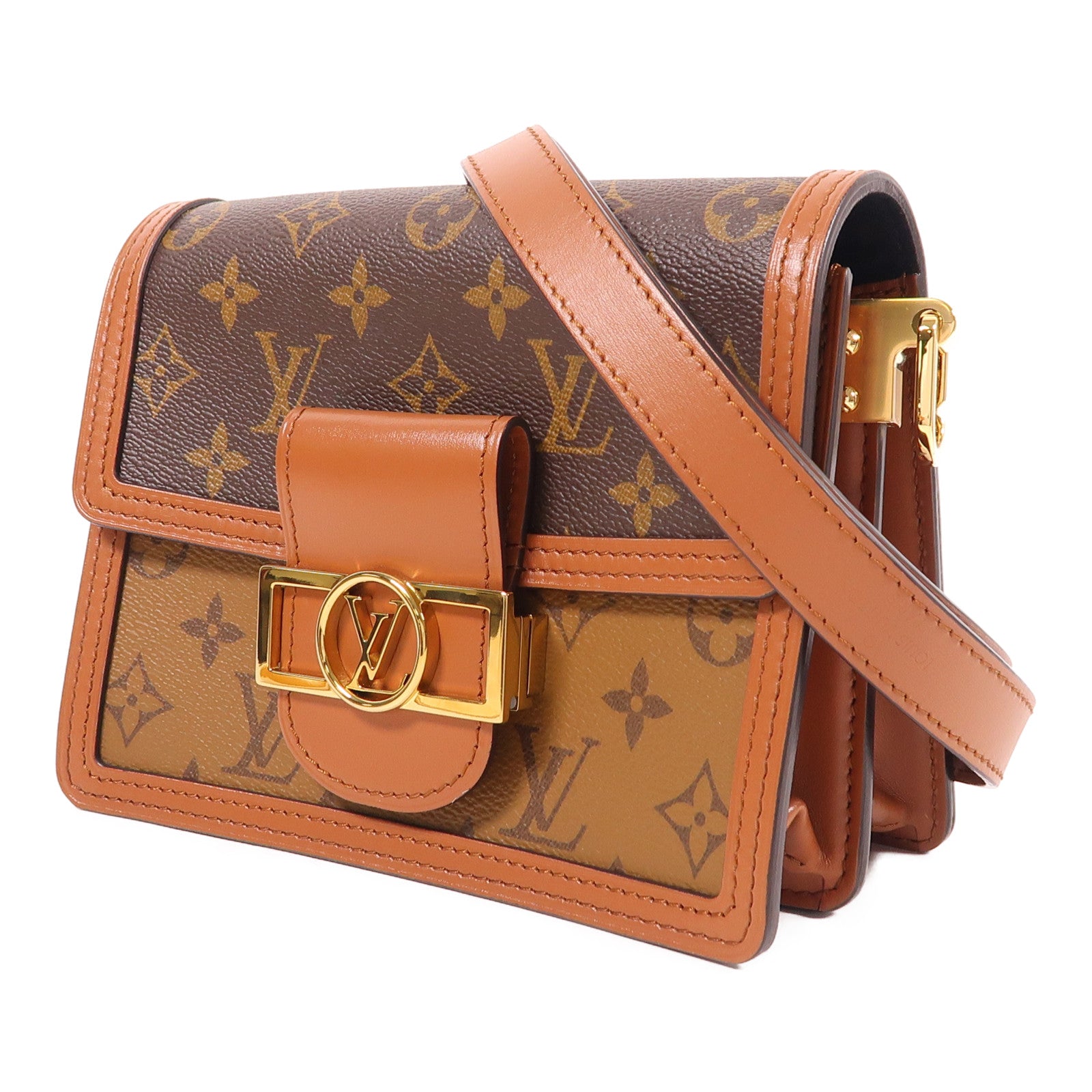 LOUIS VUITTON LV Mini Dauphine Shoulder Bag M45959 Monogram Reverse Brown