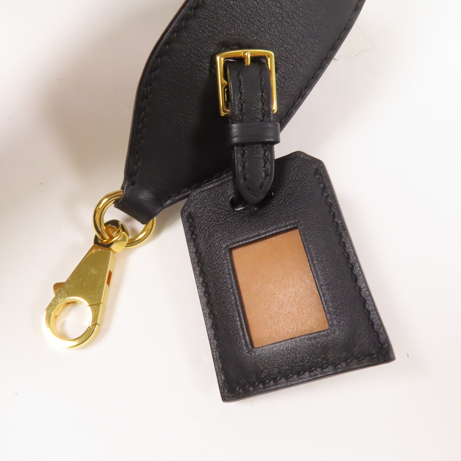 HERMES Swift皮革Shoulder Strap金扣肩帶Noir