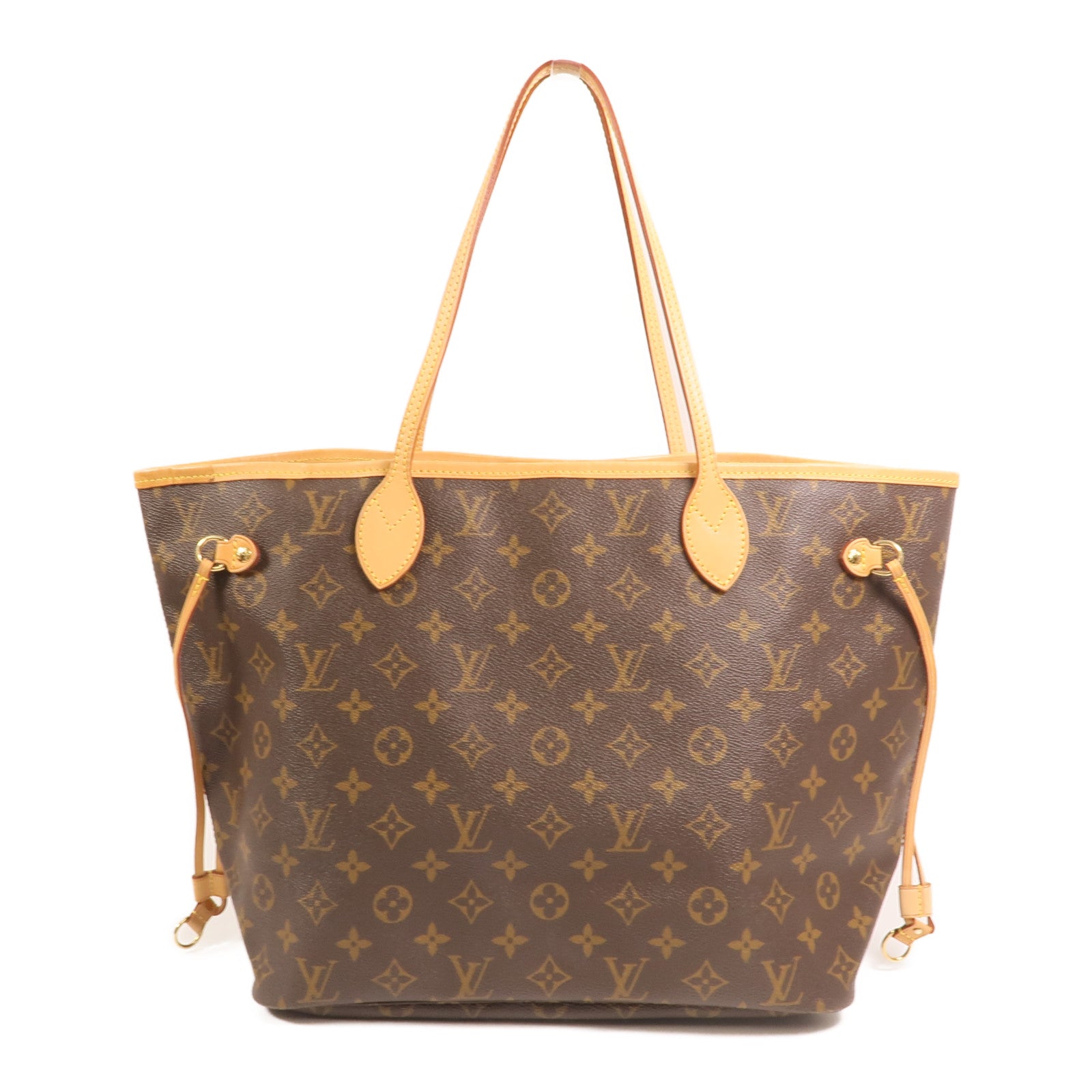 LOUIS VUITTON Monogram Neverfull MM金扣手挽袋