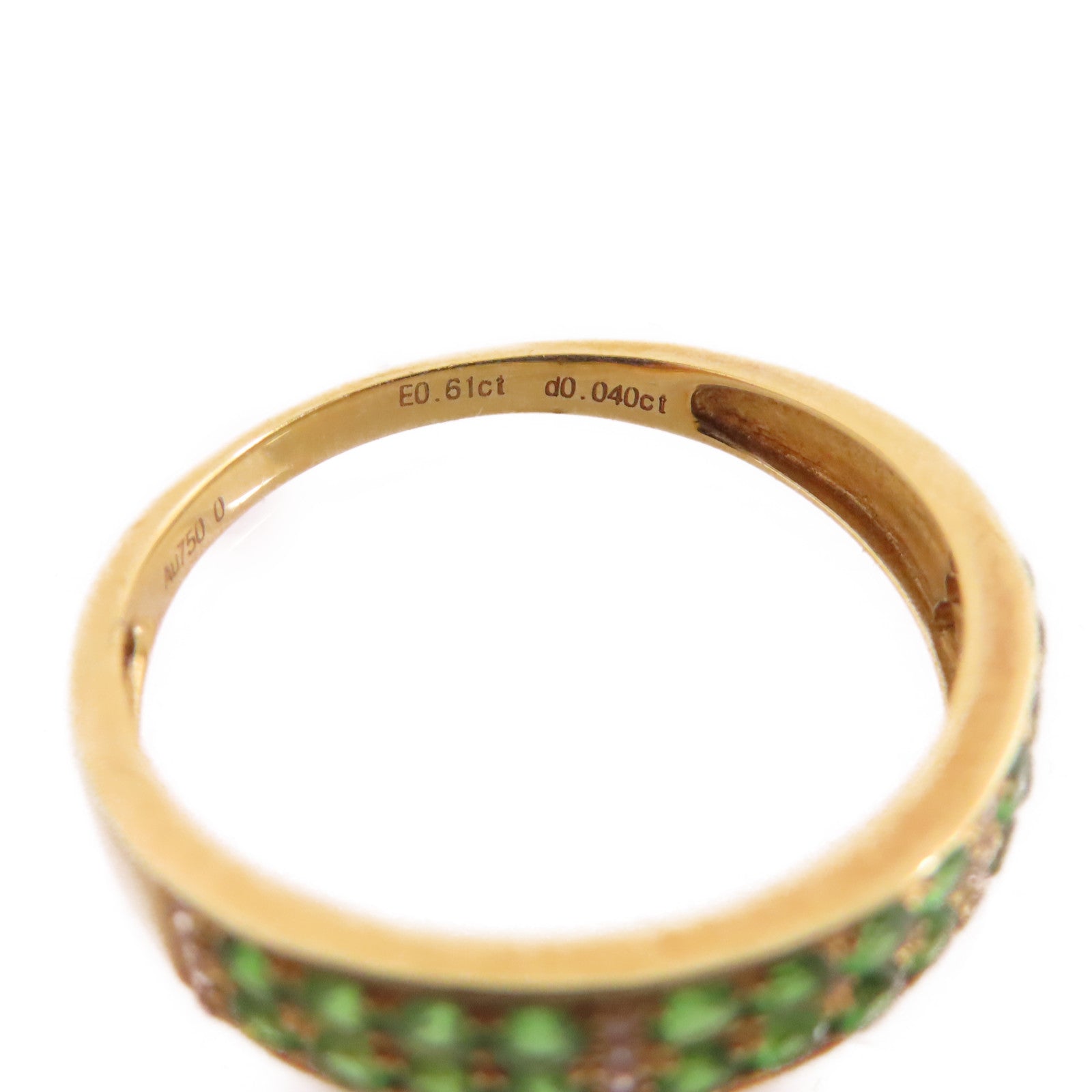 JEWELRY 【激減優惠】18K黃金/綠寶石/鑽石Emerald Diamond Ring戒指US#6.75