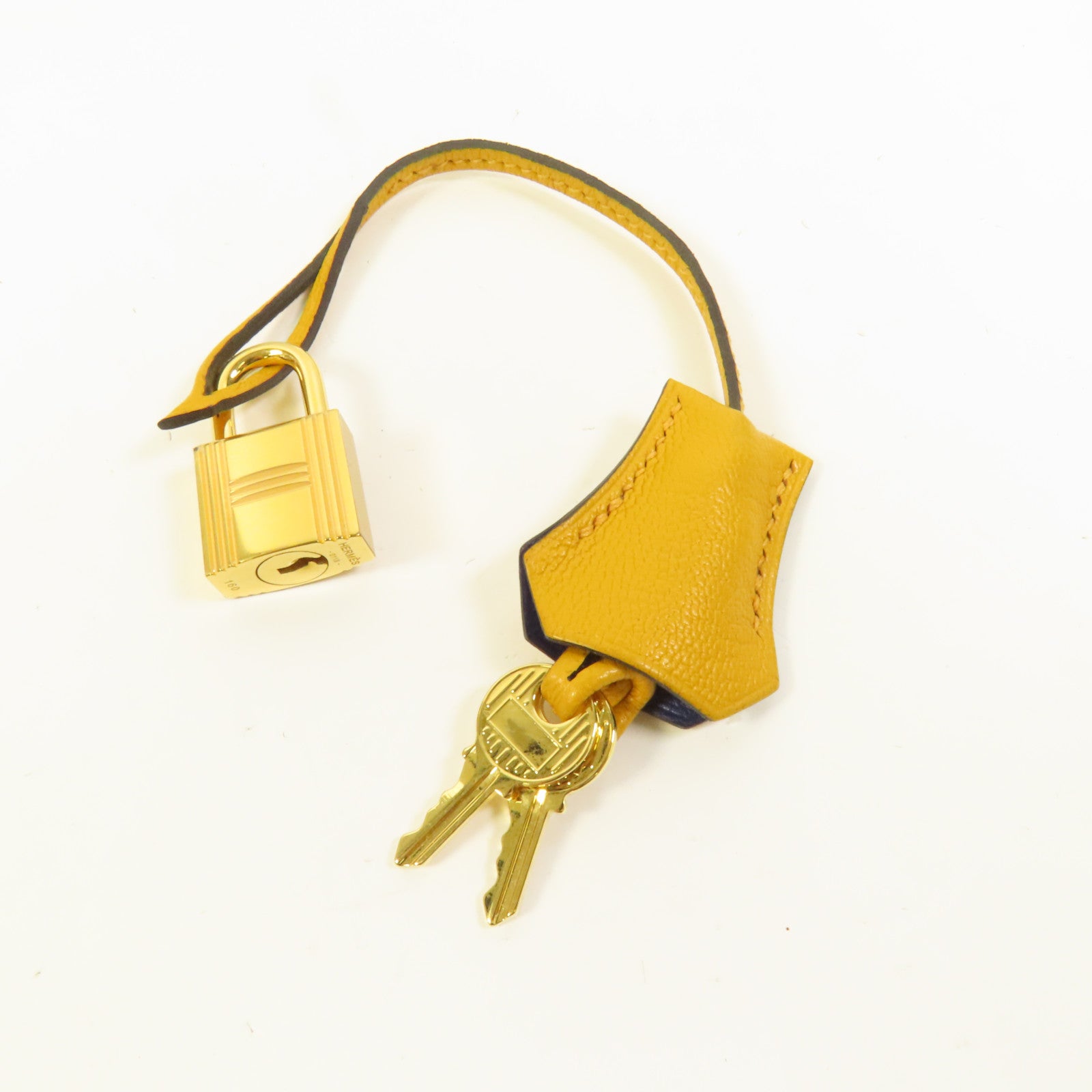 HERMES 【激減優惠】Chevre皮革Kelly 28金扣手挽肩背兩用袋Deep Blue/Jaune Ambre