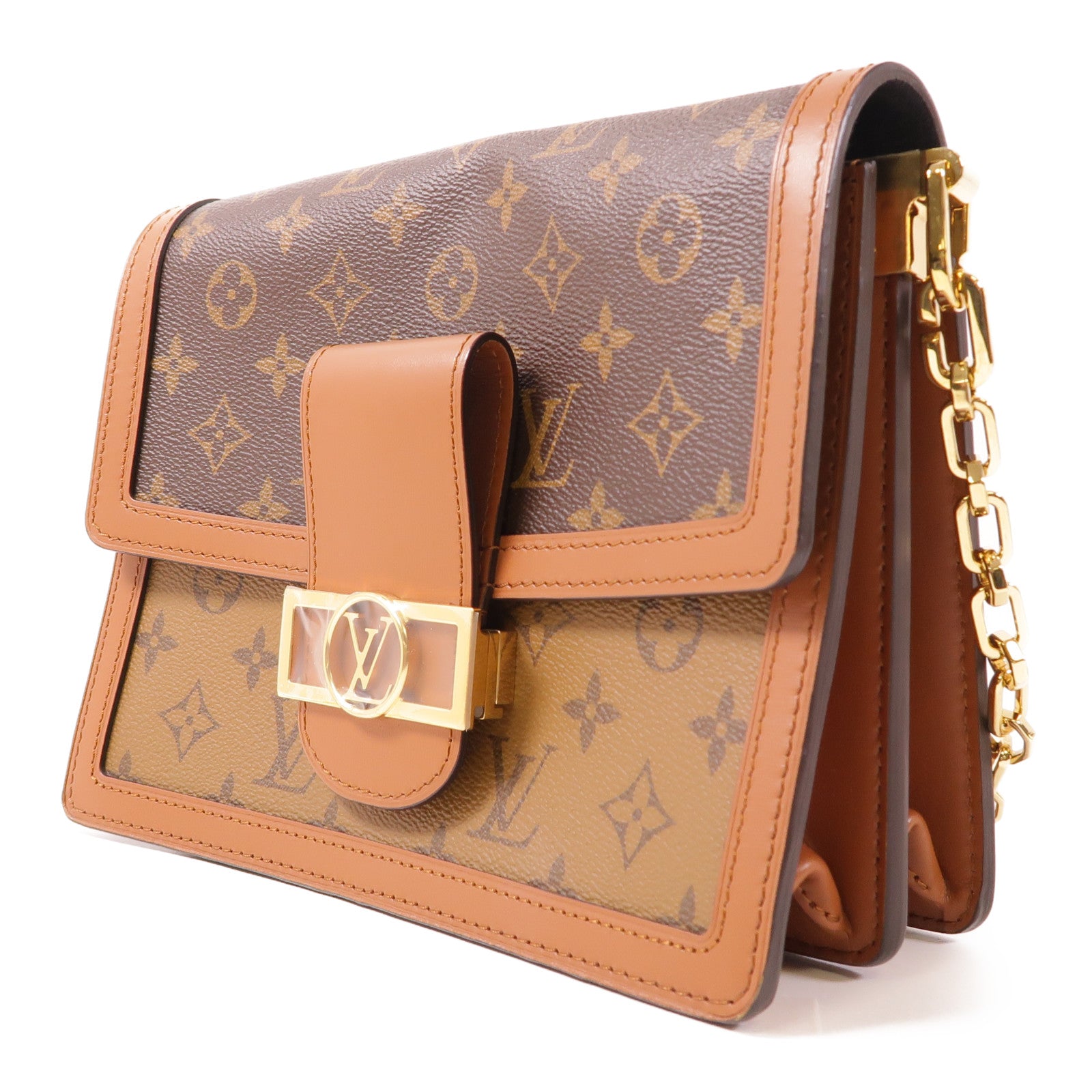 LOUIS VUITTON LV GHW Dauphine MM Crossbody Shoulder Bag M45958 Monogram Revers
