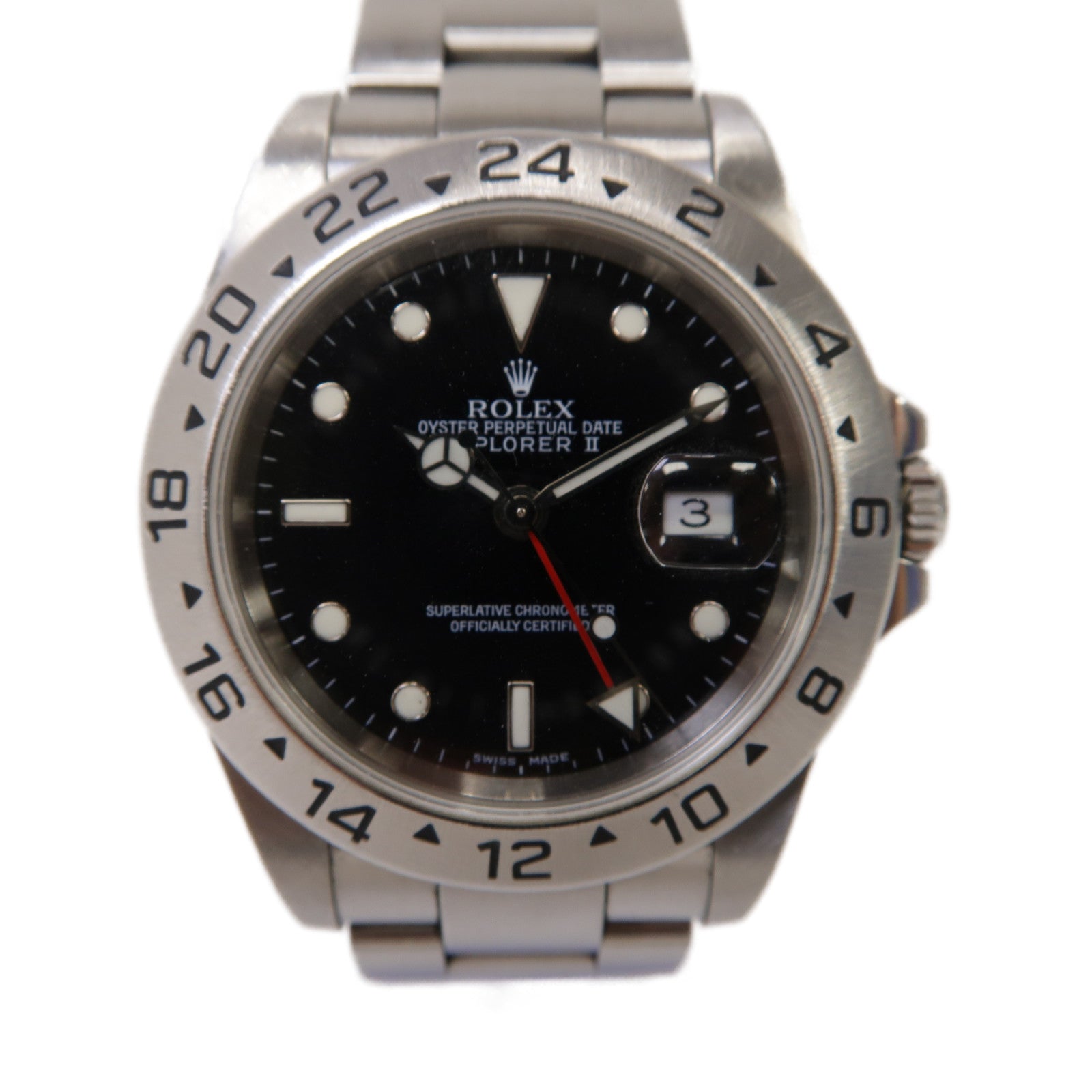 ROLEX Explorer II不鏽鋼自動機芯手錶銀色/黑色
